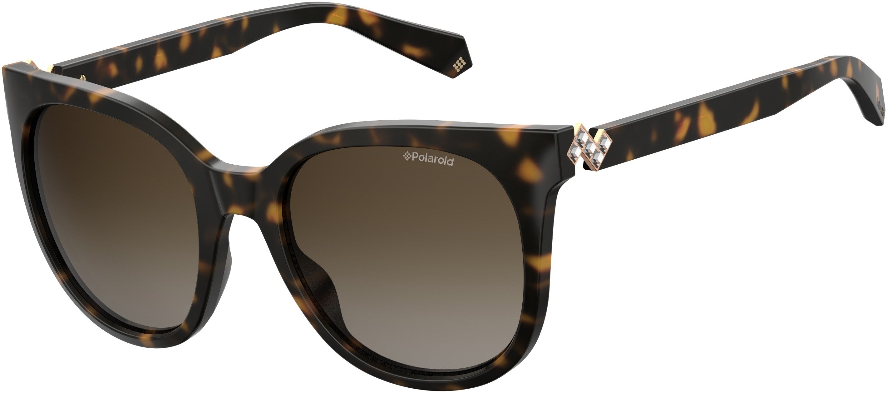 Polaroid Core Polaroid 4062/S/X Square Sunglasses 0086-0086 Dark Havana (LA Brown Gradient Polz)