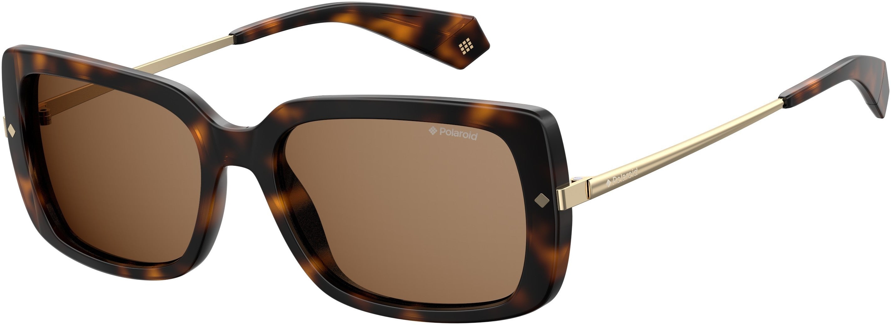 Polaroid Core Polaroid 4075/S Rectangular Sunglasses 0086-0086 Dark Havana (SP Bronze Pz)