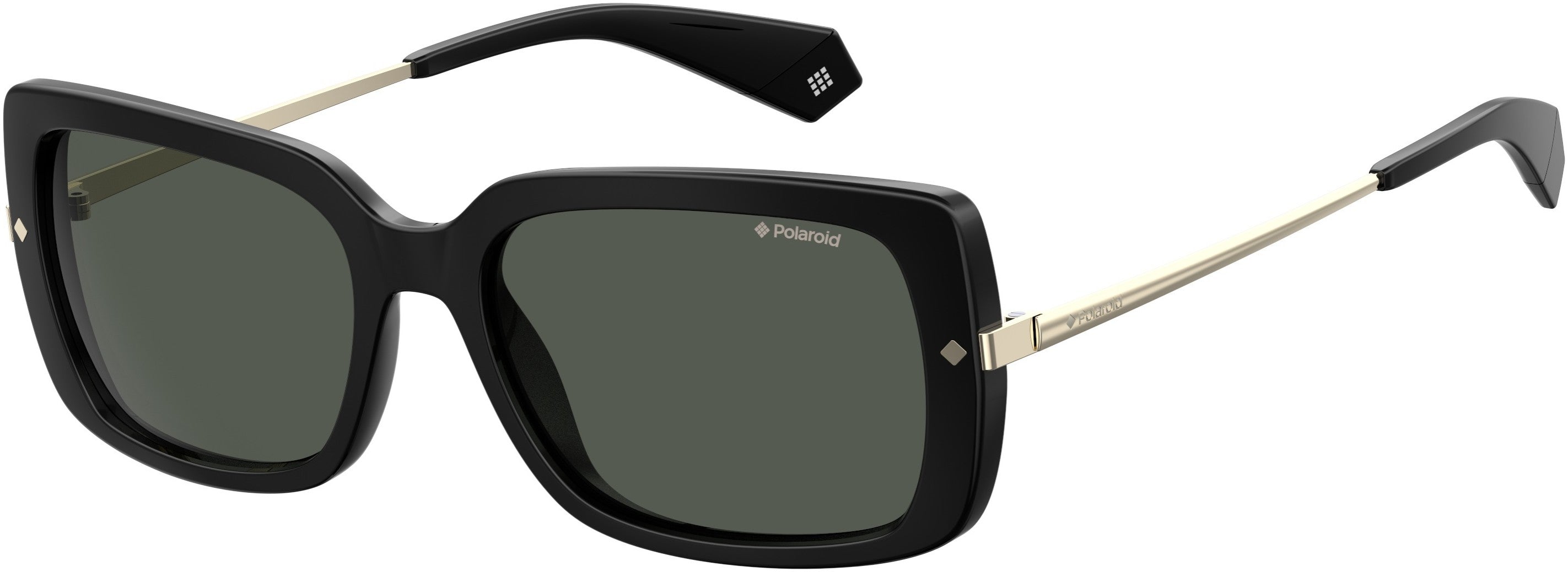Polaroid Core Polaroid 4075/S Rectangular Sunglasses 0807-0807 Black (M9 Gray Pz)