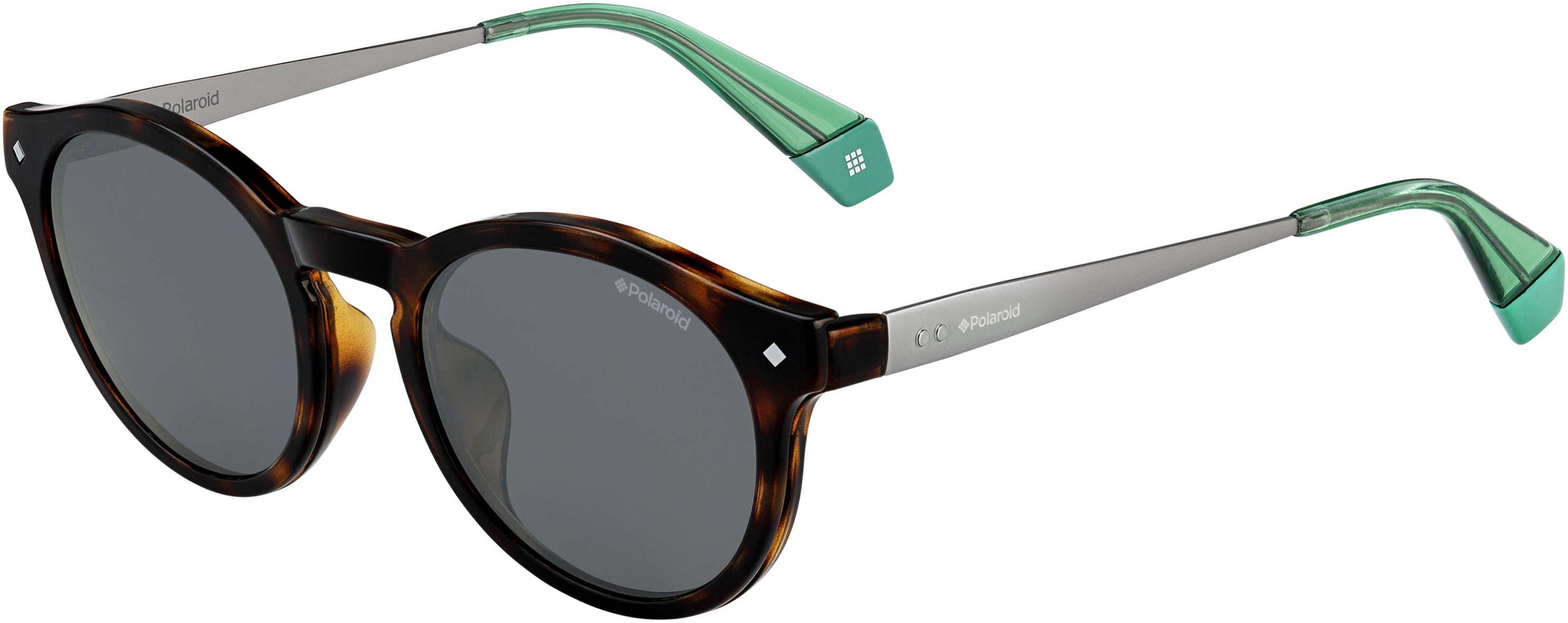 Polaroid Core Polaroid 6081/G/cs Tea Cup Sunglasses 045Z-045Z Havana Silver (EX Gray/Silver Mirror Po)