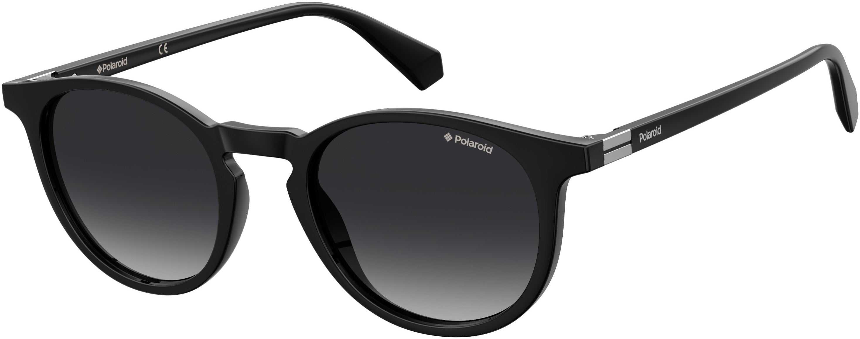 Polaroid Core Polaroid 6102/S/X Oval Modified Sunglasses 0807-0807 Black (WJ Gray Sf Pz)
