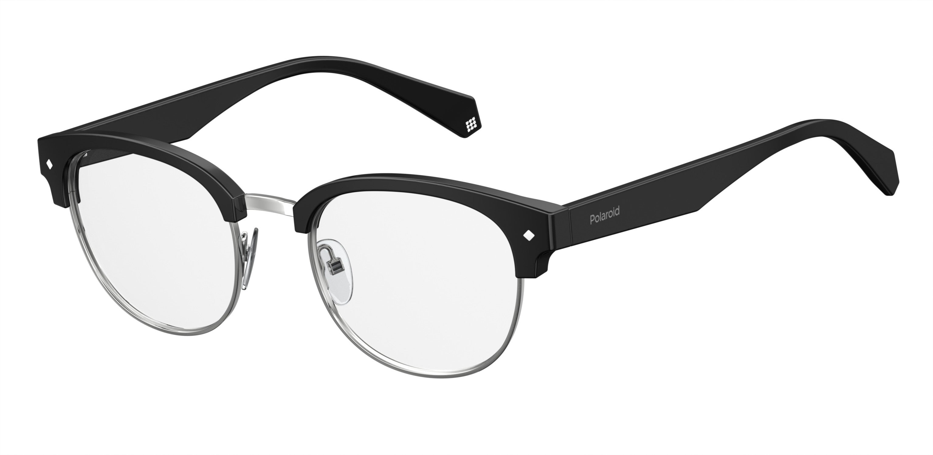 Polaroid Core Polaroid D 331 Oval Modified Eyeglasses 0807-0807 Black (00 Demo Lens)