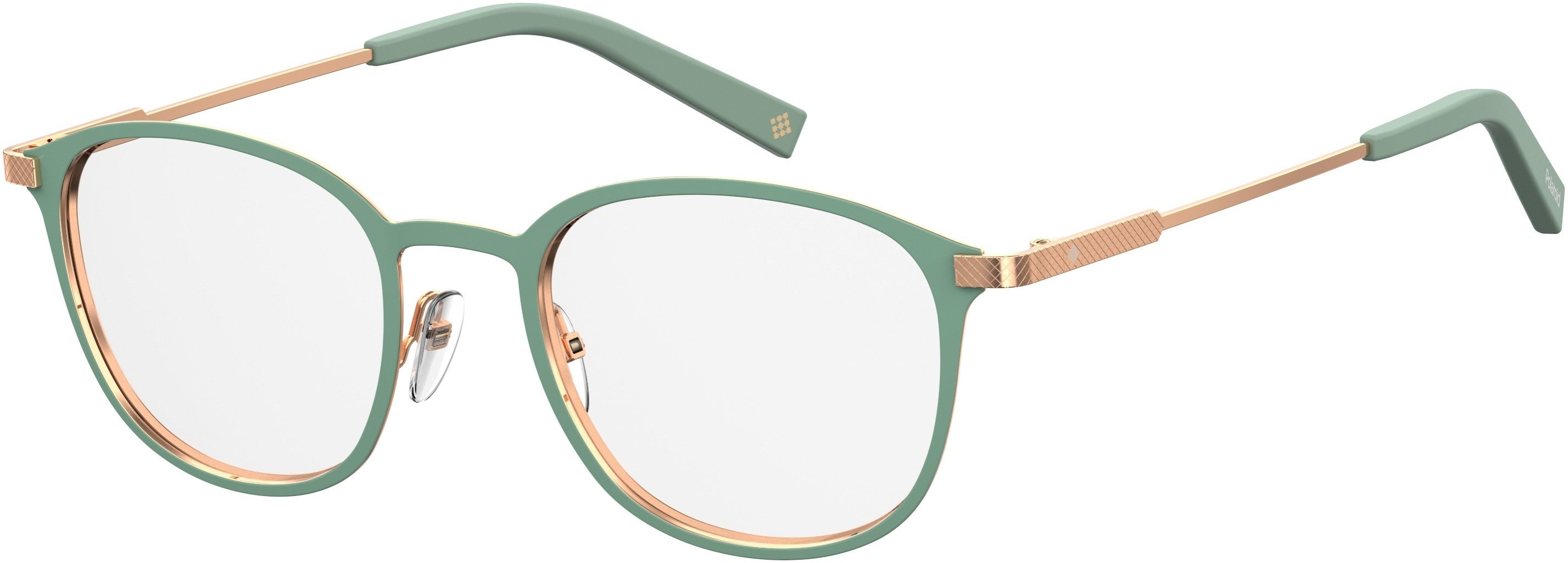 Polaroid Core Polaroid D 351 Square Eyeglasses 01ED-01ED Green (00 Demo Lens)