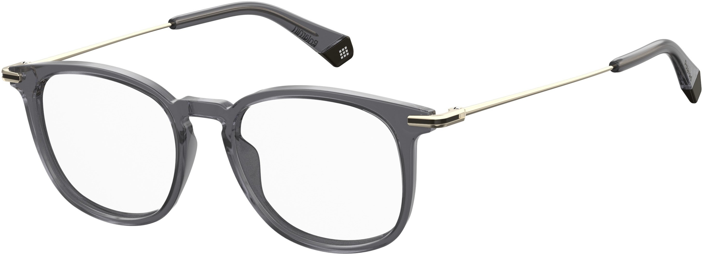 Polaroid Core Polaroid D 363/G Square Eyeglasses 09RQ-09RQ Smoke Silver (00 Demo Lens)