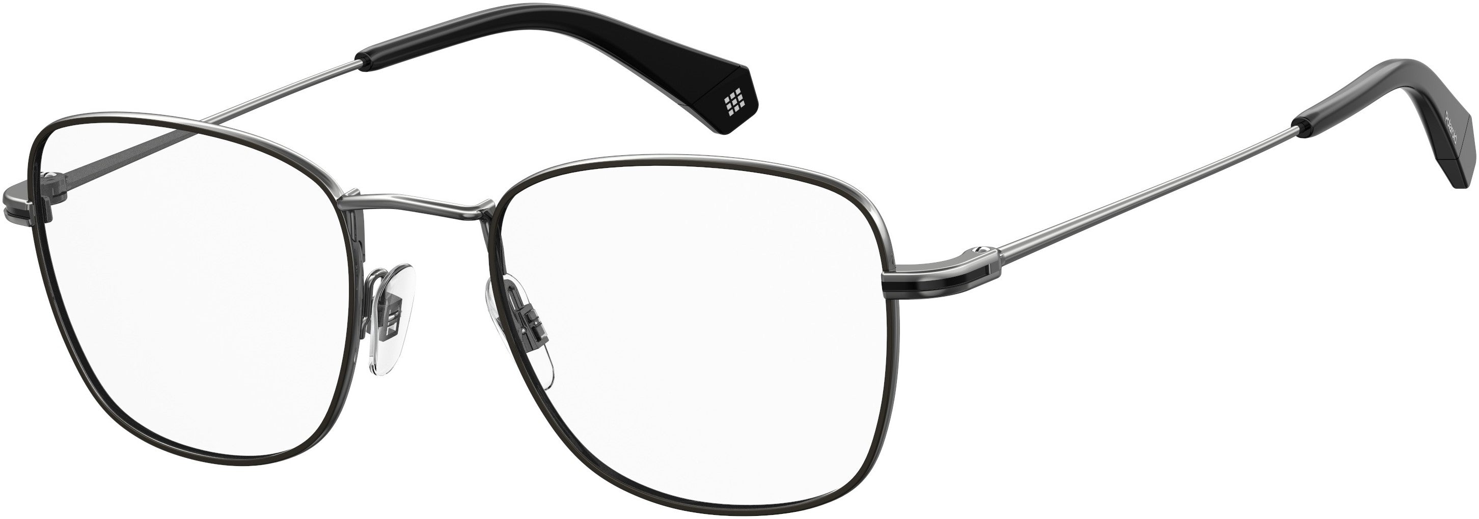 Polaroid Core Polaroid D 377/G Square Eyeglasses 085K-085K Ruthenium Black (00 Demo Lens)