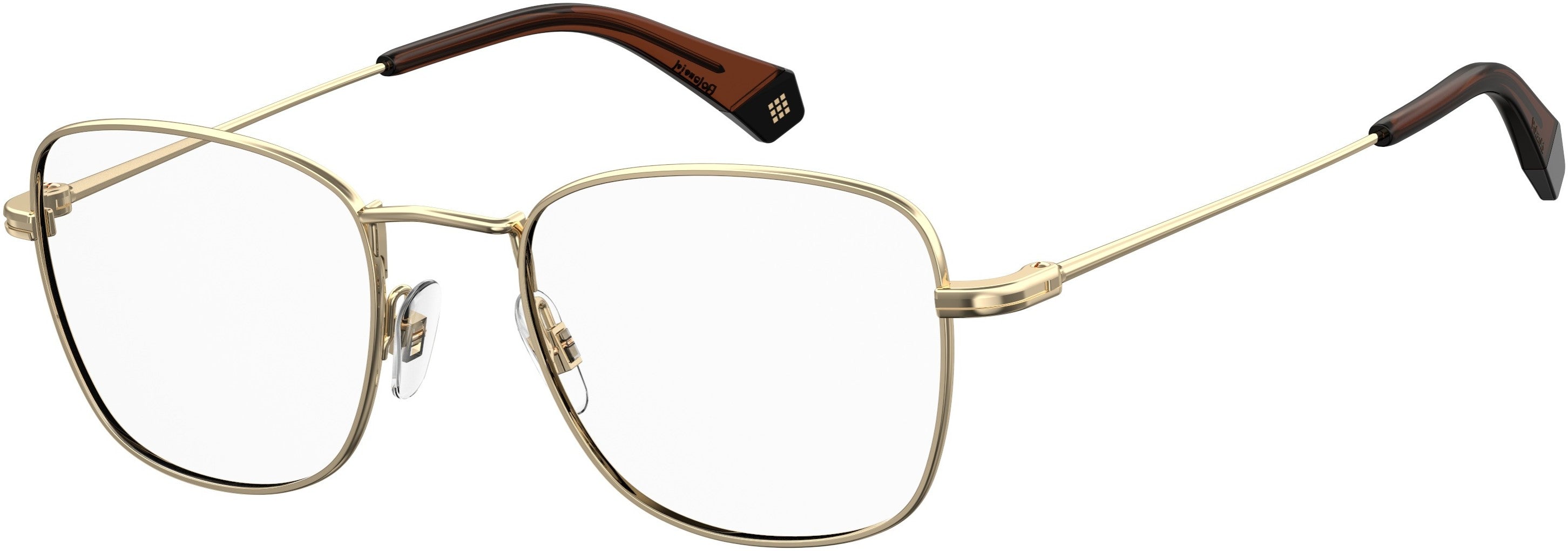 Polaroid Core Polaroid D 377/G Square Eyeglasses 0J5G-0J5G Gold (00 Demo Lens)