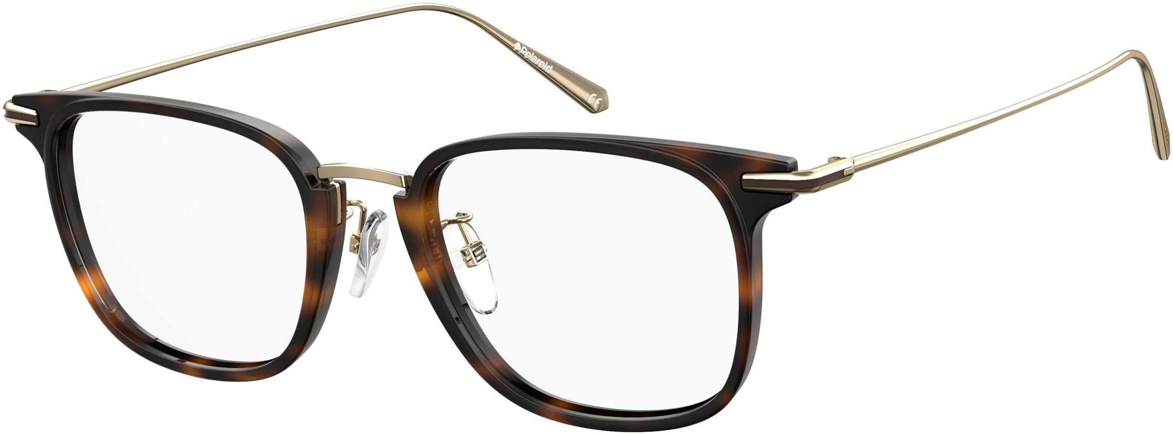 Polaroid Core Polaroid D 384G Rectangular Eyeglasses 02IK-02IK Havana Gold (00 Demo Lens)