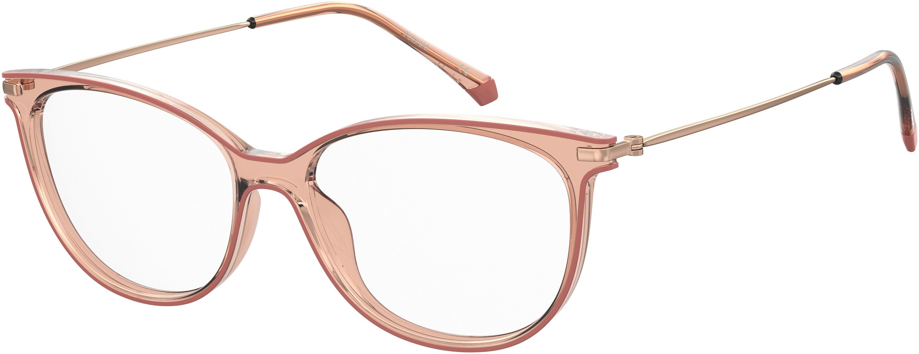Polaroid Core Polaroid D 415 Cat Eye/butterfly Eyeglasses 0733-0733 Peach (00 Demo Lens)