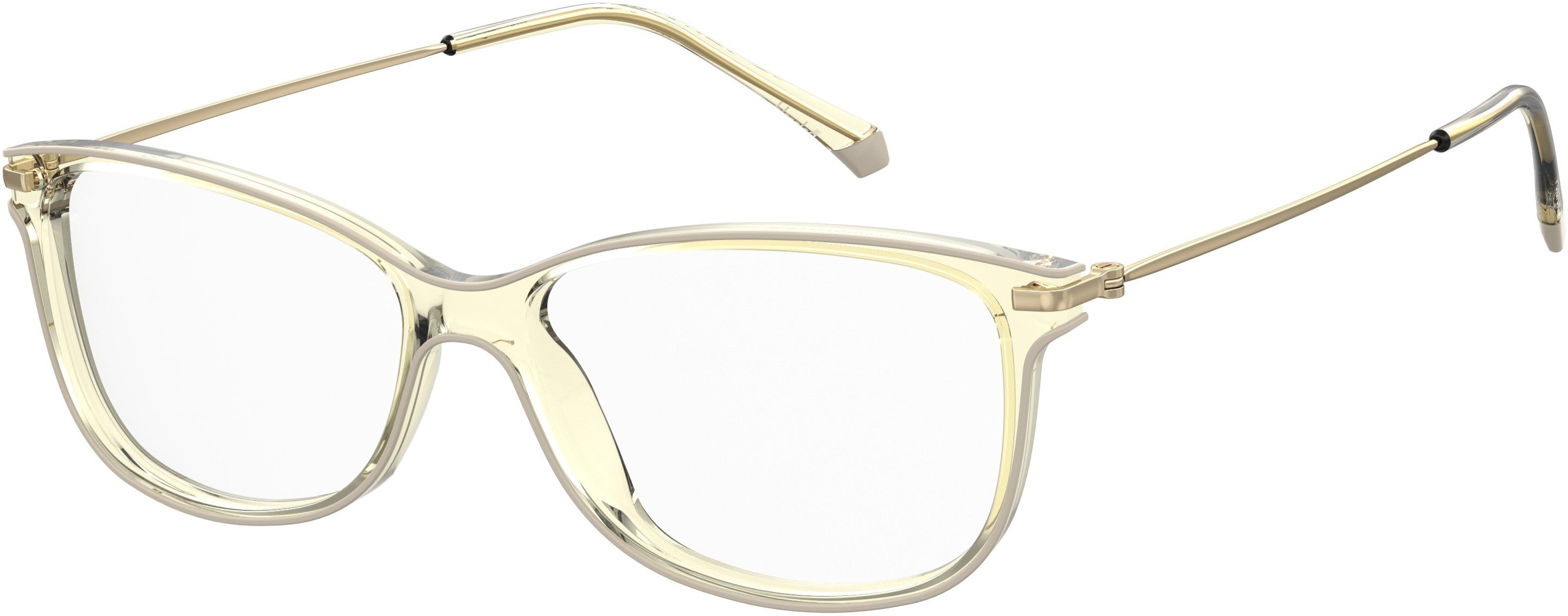 Polaroid Core Polaroid D 416 Rectangular Eyeglasses 010A-010A Beige (00 Demo Lens)