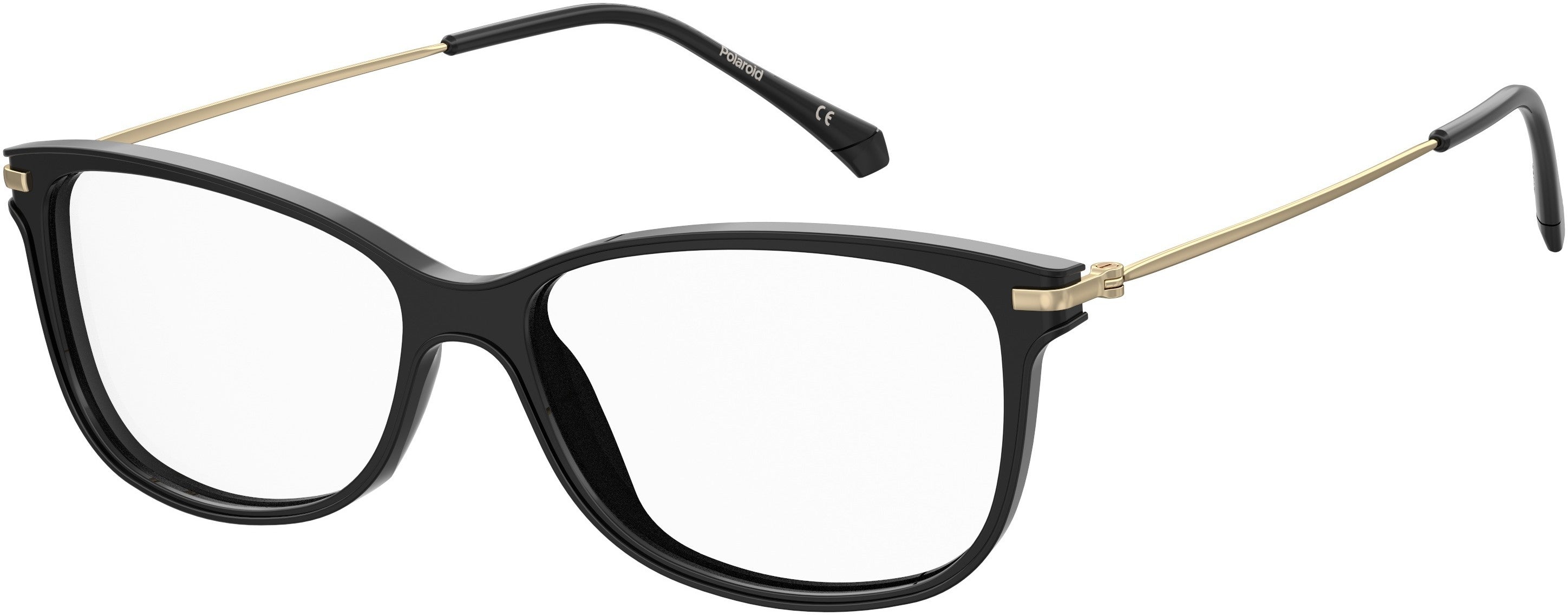 Polaroid Core Polaroid D 416 Rectangular Eyeglasses 0807-0807 Black (00 Demo Lens)