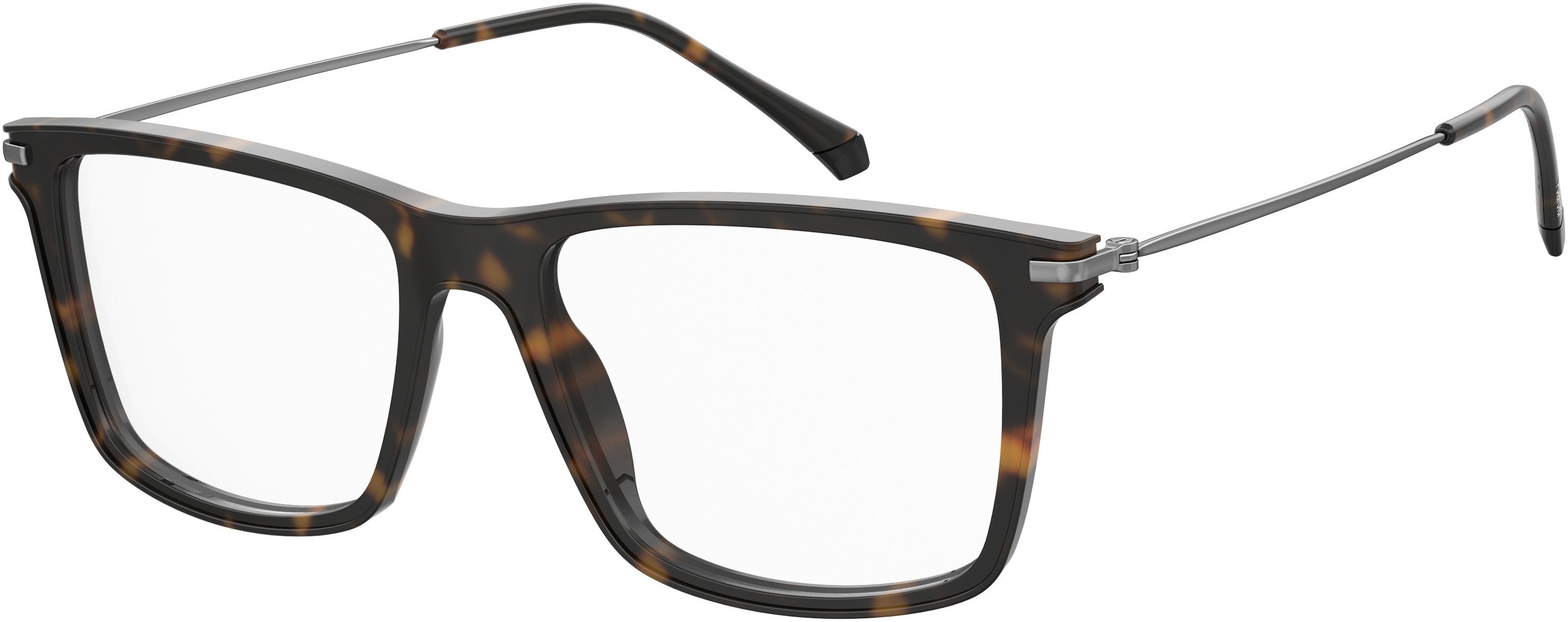 Polaroid Core Polaroid D 414 Rectangular Eyeglasses 0086-0086 Dark Havana (00 Demo Lens)