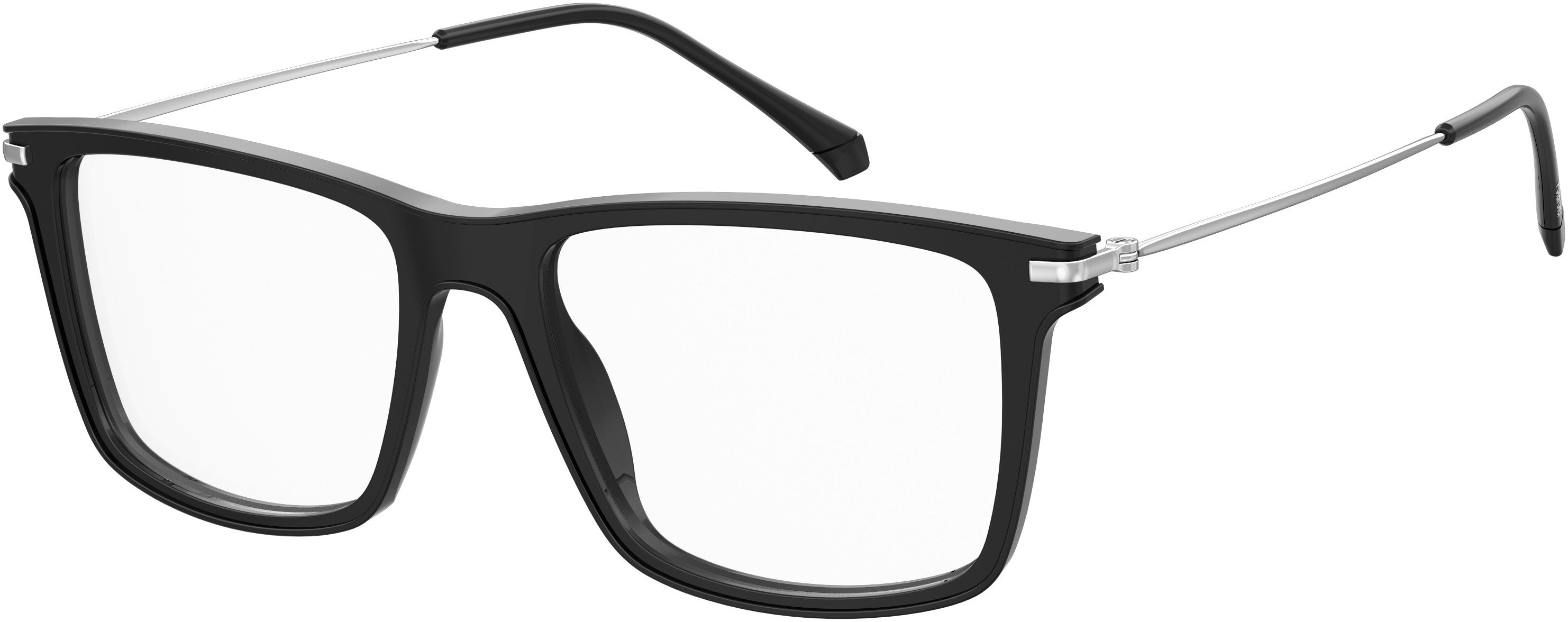 Polaroid Core Polaroid D 414 Rectangular Eyeglasses 0807-0807 Black (00 Demo Lens)