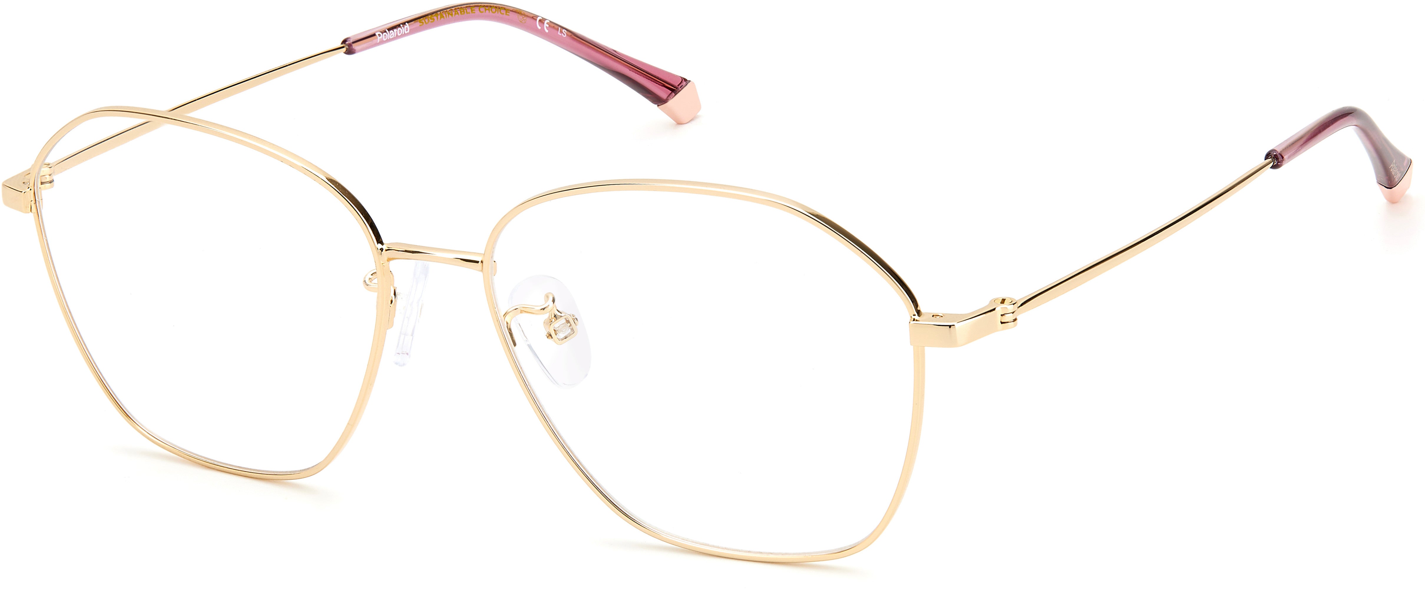 Polaroid Core Polaroid D 425/G Special Shape Eyeglasses 0EYR-0EYR Gold Pink (00 Demo Lens)