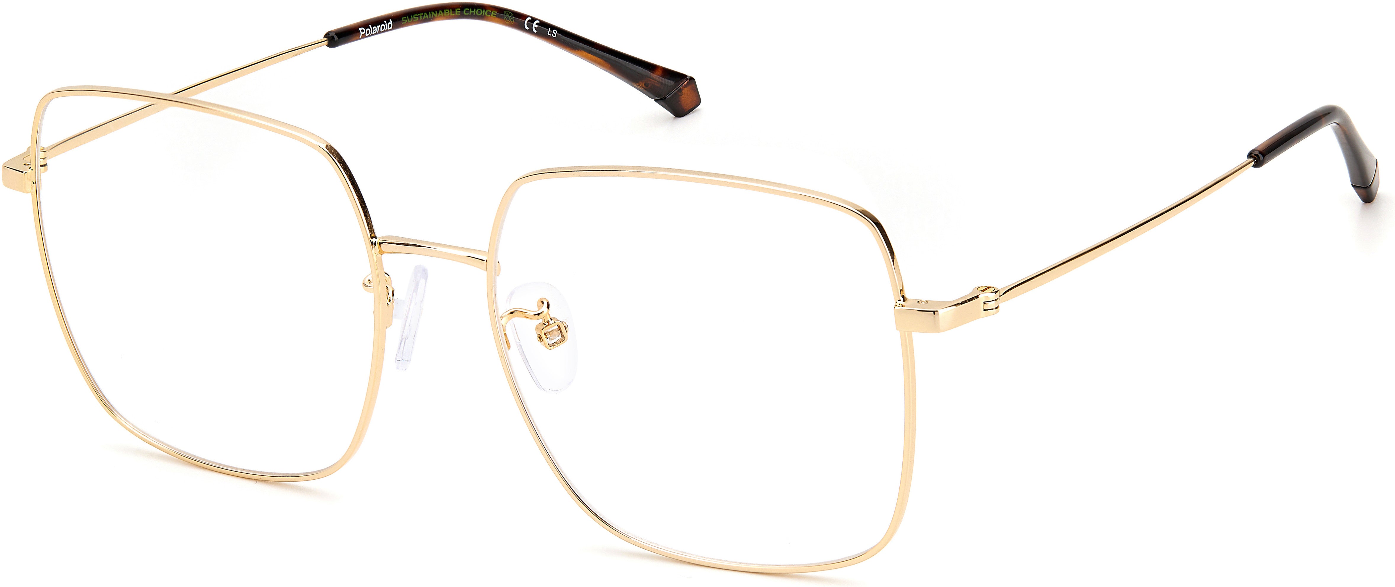Polaroid Core Polaroid D 428/G Square Eyeglasses 006J-006J Gold Havana (00 Demo Lens)