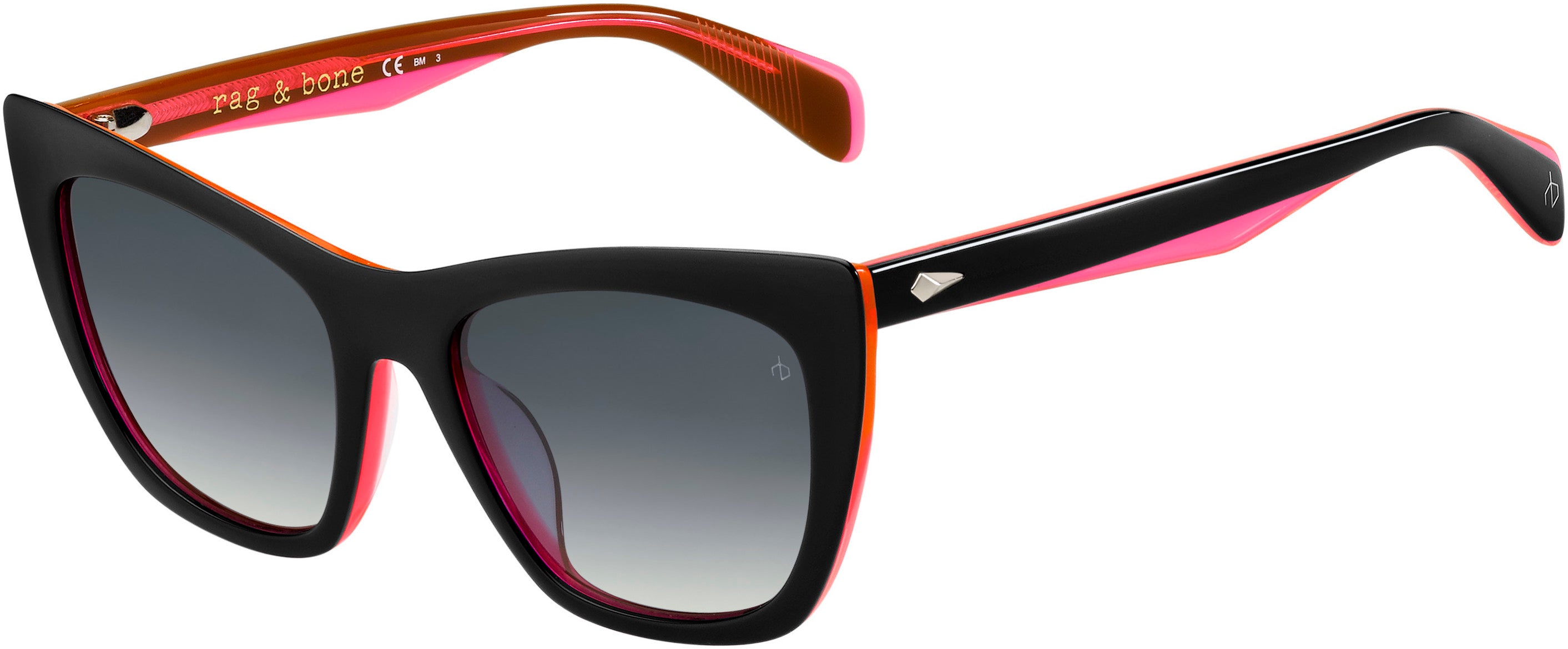 Rag & Bone Rag & Bone 1039/G/S Cat Eye/butterfly Sunglasses 07HH-07HH Gray Pink (9O Dark Gray Gradient)