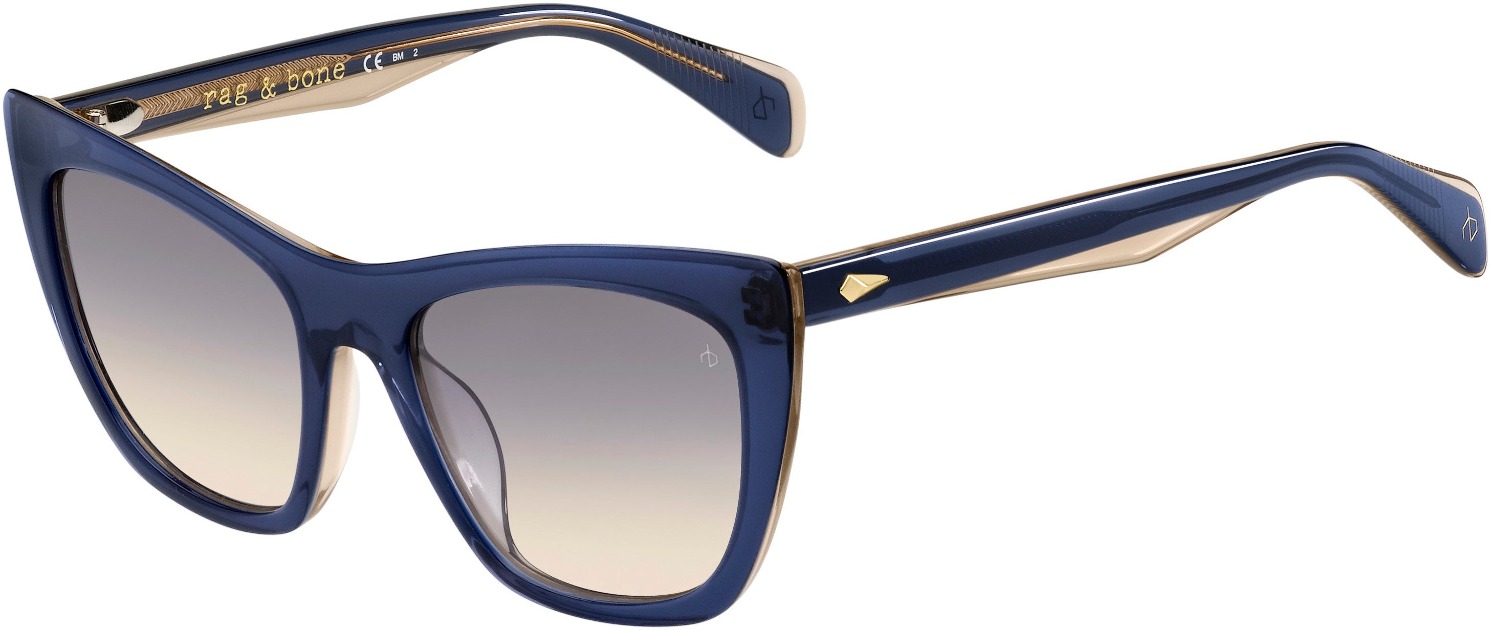 Rag & Bone Rag & Bone 1039/G/S Cat Eye/butterfly Sunglasses 0YRQ-0YRQ Blue Sand (FF Gray Shded Pink)