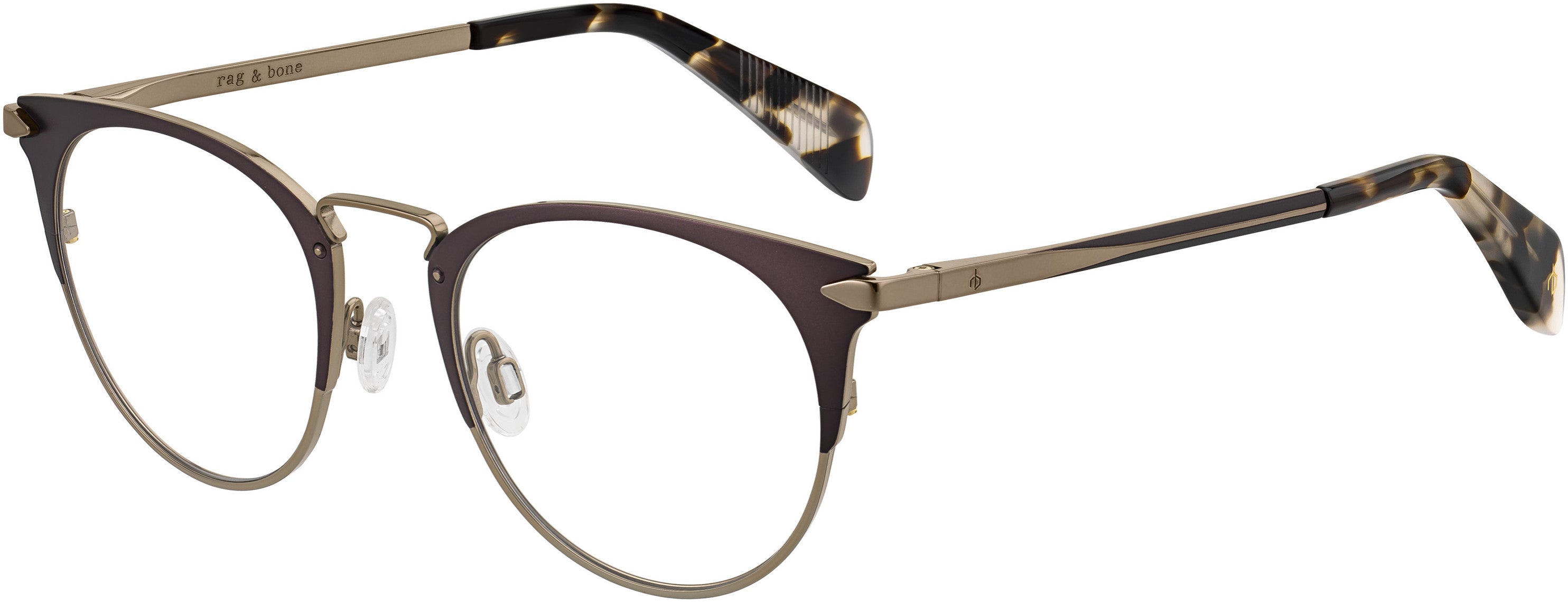 Rag & Bone Rag & Bone 3016 Tea Cup Eyeglasses 04IN-04IN Matte Brown (00 Demo Lens)