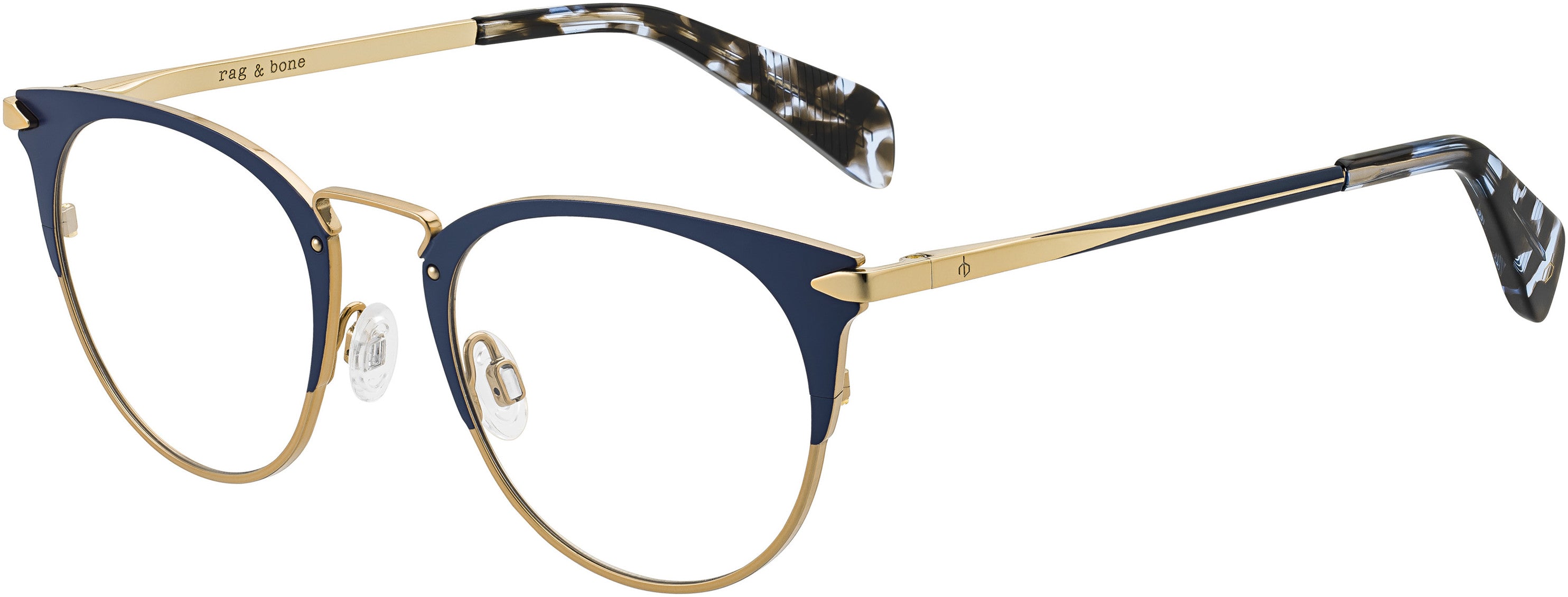 Rag & Bone Rag & Bone 3016 Tea Cup Eyeglasses 0NUC-0NUC Blue Gold (00 Demo Lens)