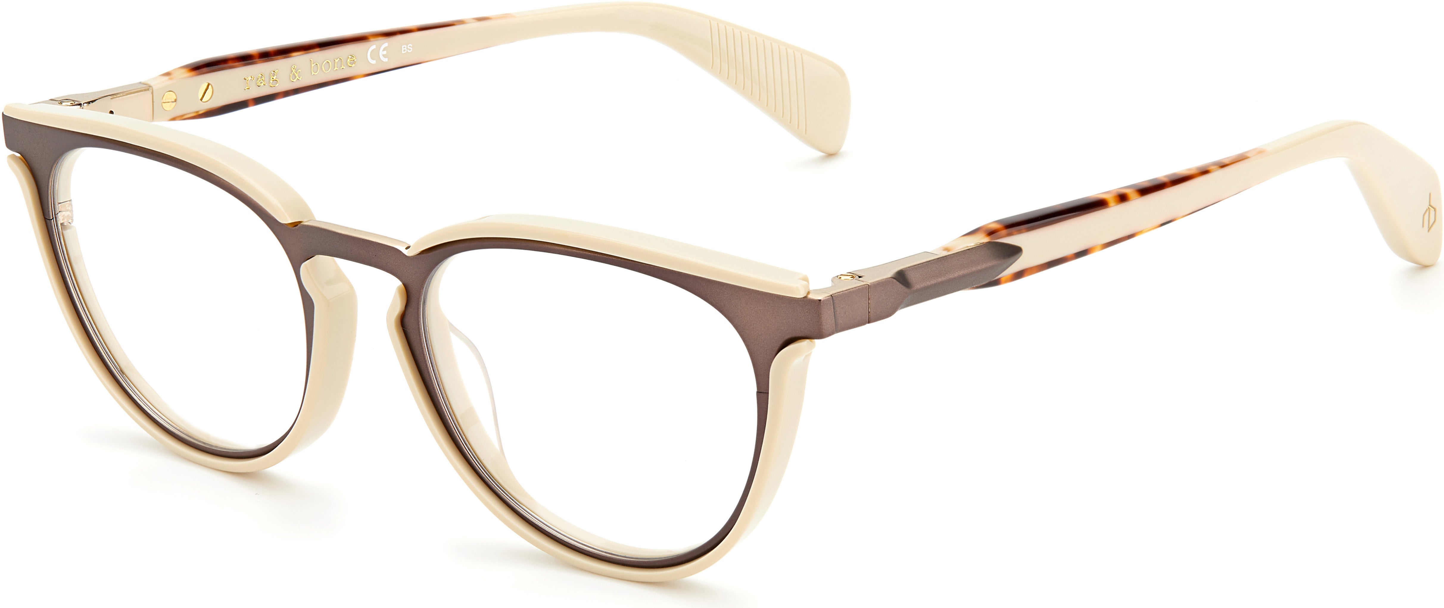Rag & Bone Rag & Bone 3041 Tea Cup Eyeglasses 0I7Q-0I7Q Brown Beige (00 Demo Lens)