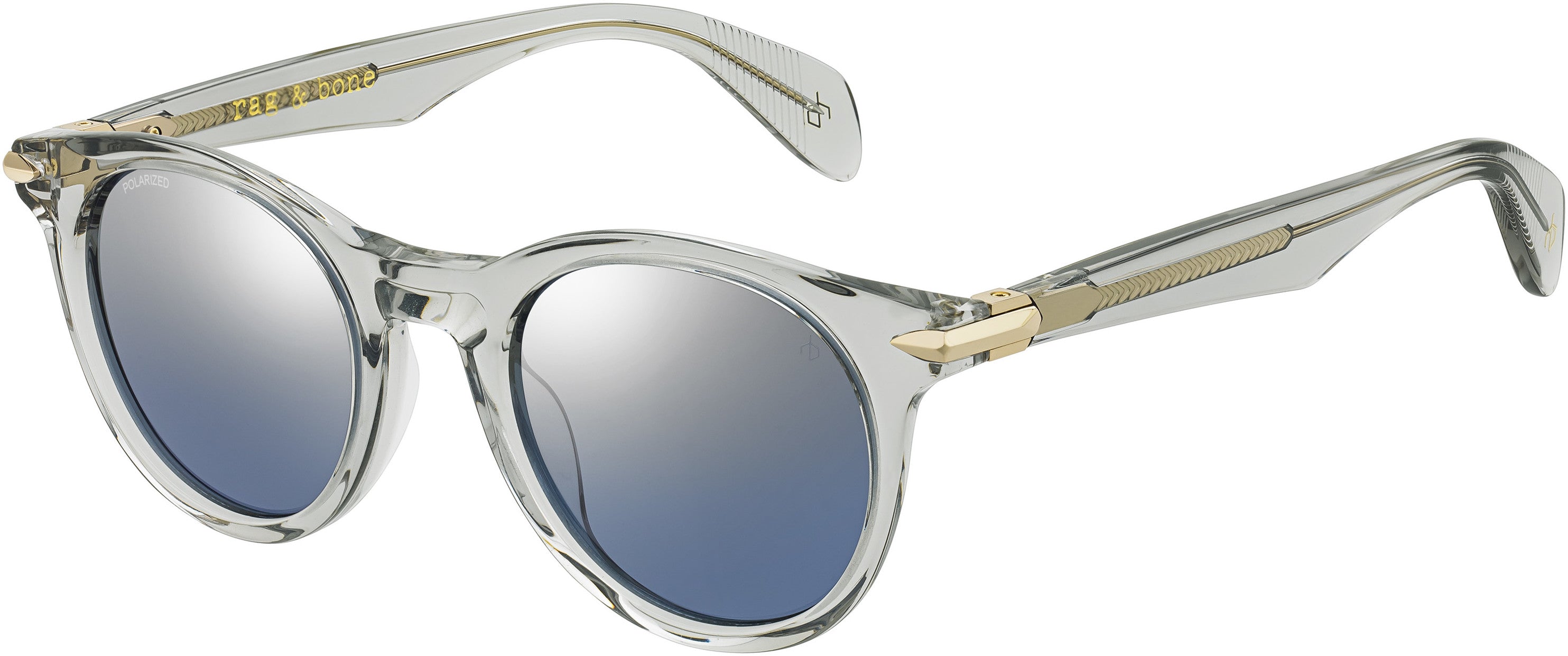 Rag & Bone Rag & Bone 5012/S Tea Cup Sunglasses 0KB7-0KB7 Gray (9U Silver Mirror Shaded On)