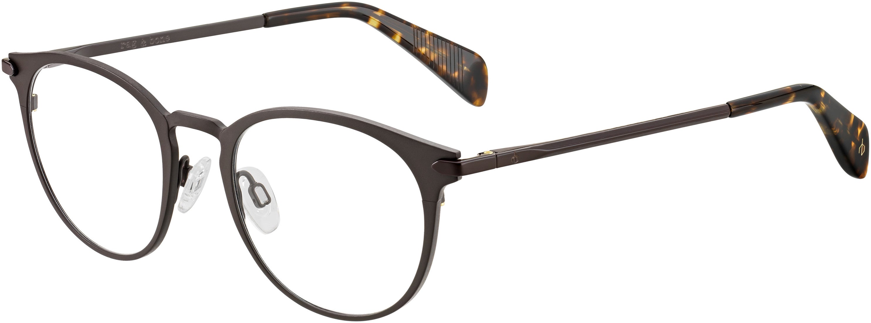 Rag & Bone Rag & Bone 7005 Tea Cup Eyeglasses 04IN-04IN Matte Brown (00 Demo Lens)