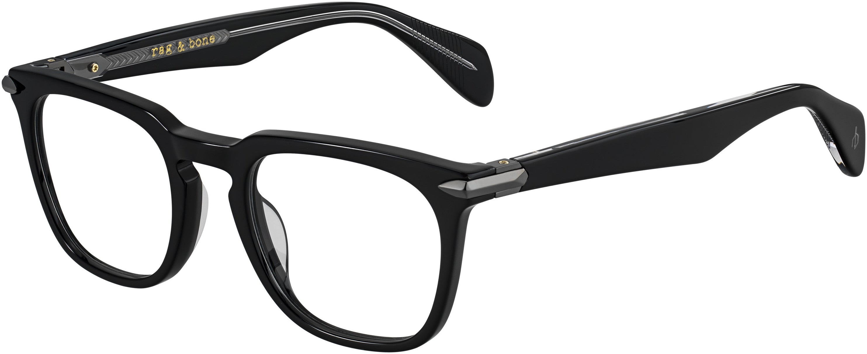 Rag & Bone Rag & Bone 7008 Square Eyeglasses 0807-0807 Black (00 Demo Lens)