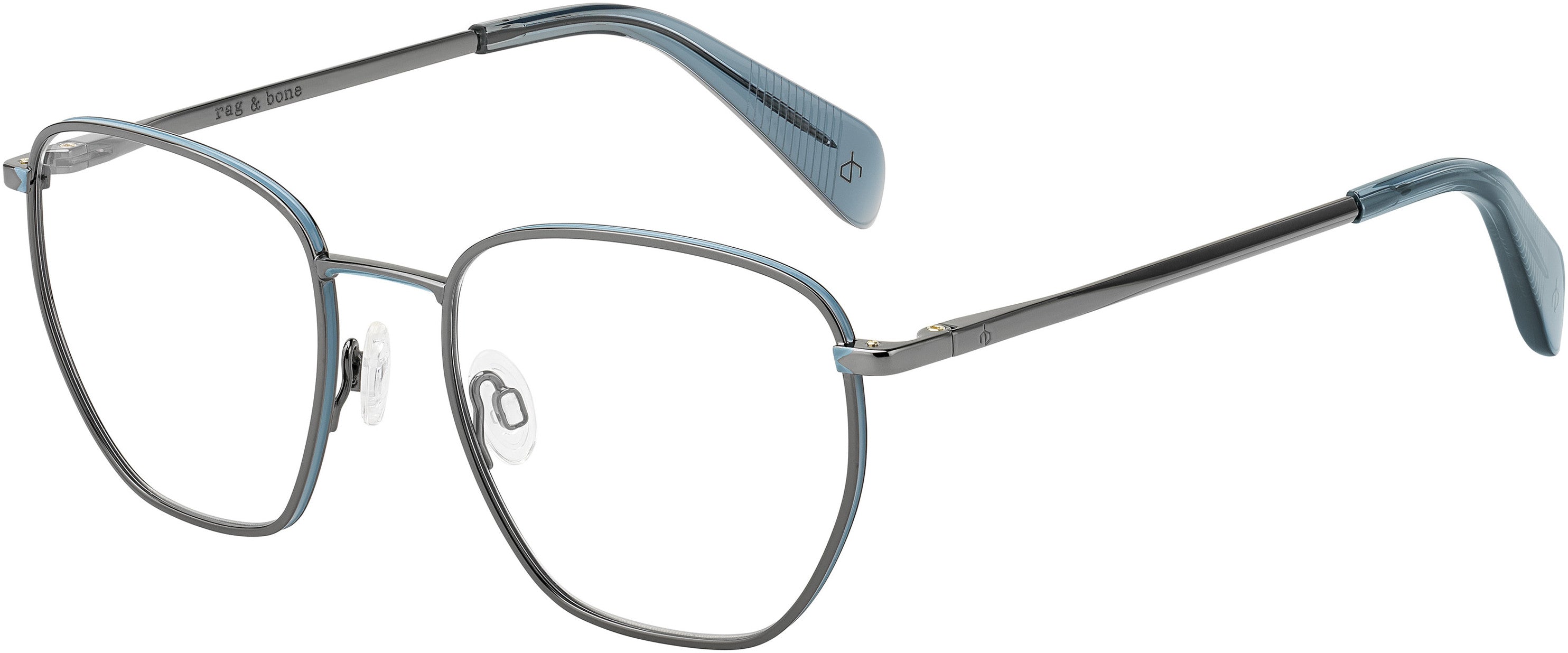 Rag & Bone Rag & Bone 7018 Tea Cup Eyeglasses 0KJ1-0KJ1 Dark Ruthenium (00 Demo Lens)