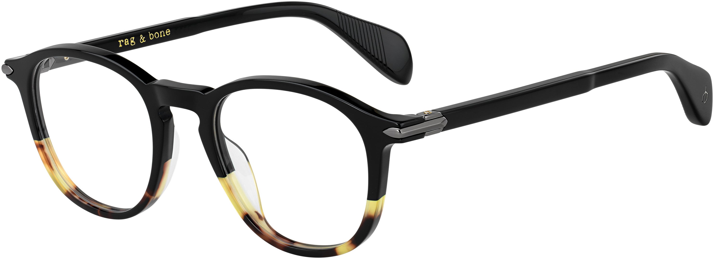 Rag & Bone Rag & Bone 7020 Tea Cup Eyeglasses 0WR7-0WR7 Black Havana (00 Demo Lens)