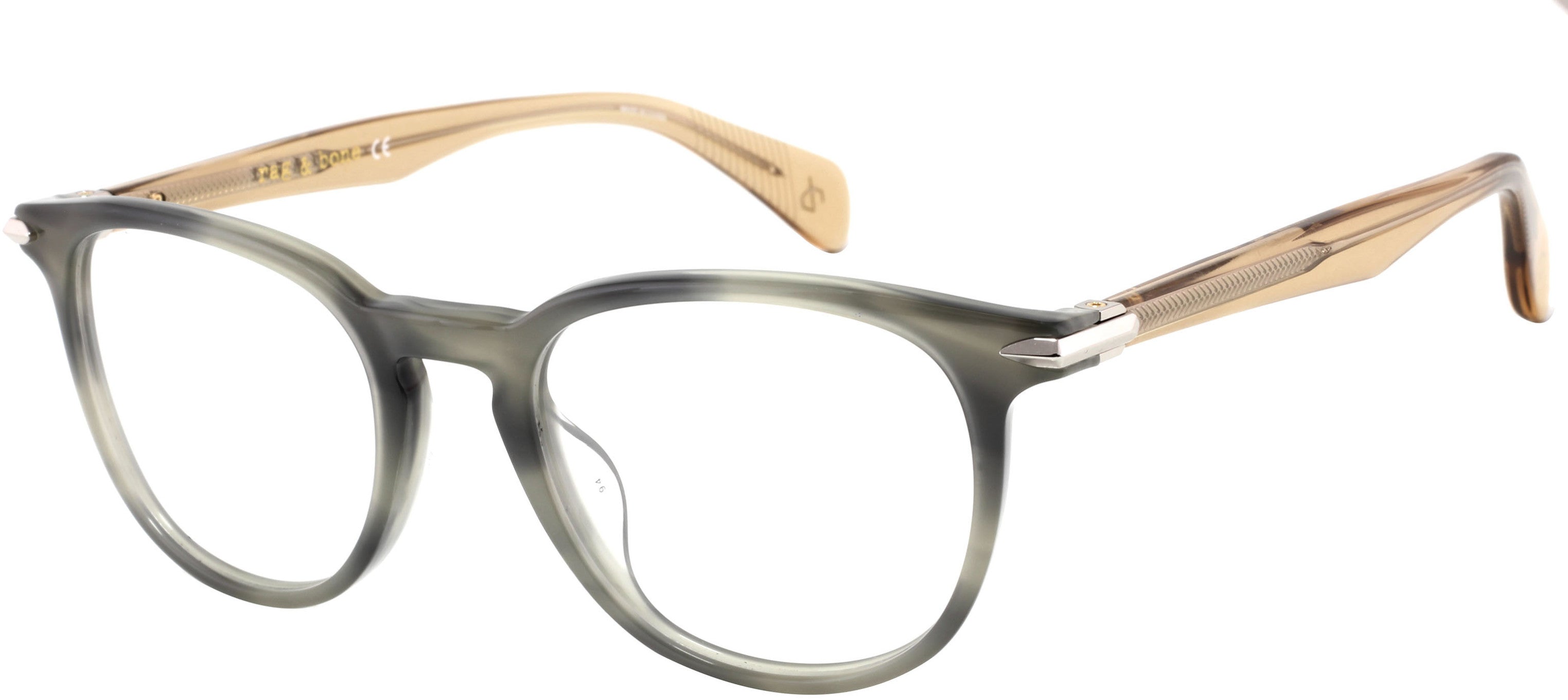 Rag & Bone Rag & Bone 7028/G Tea Cup Eyeglasses 06AK-06AK Green Horn (00 Demo Lens)