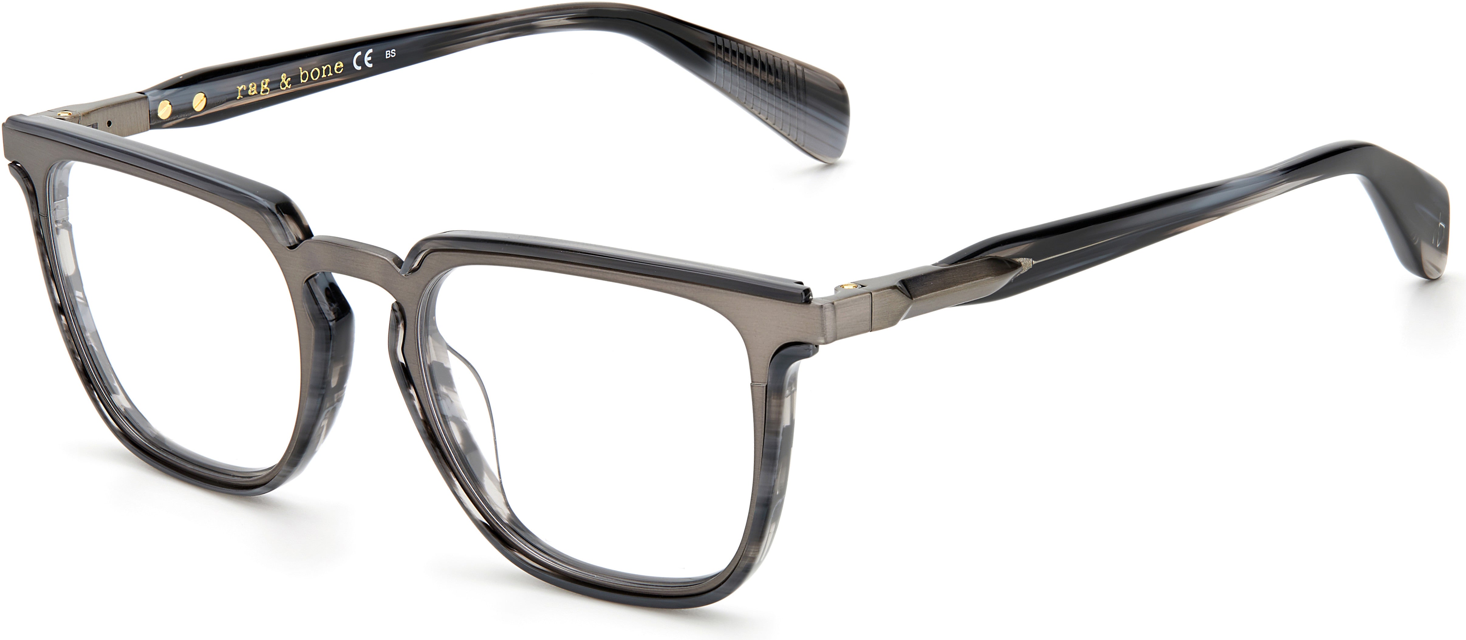 Rag & Bone Rag & Bone 7039 Tea Cup Eyeglasses 02W8-02W8 Gray Horn (00 Demo Lens)
