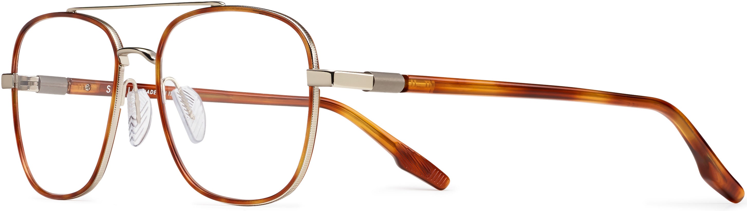Safilo 2.0 Sagoma 03 Rectangular Eyeglasses 03YG-03YG Lgh Gold (00 Demo Lens)