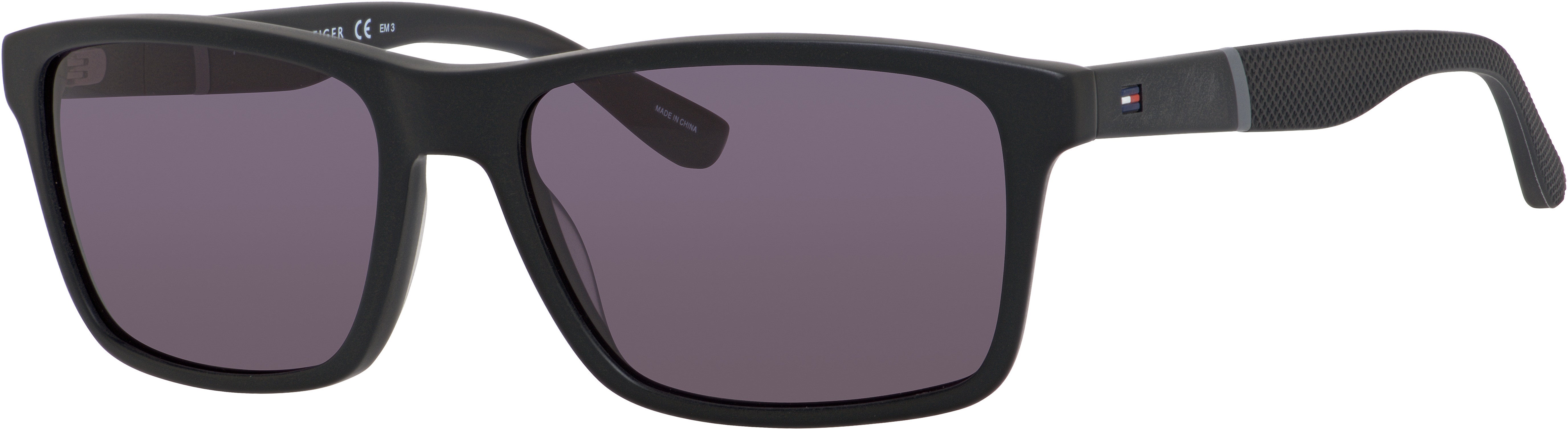 Tommy Hilfiger T. Hilfiger 1405/S Rectangular Sunglasses 0KUN-0KUN Black Matte Black (P9 Gray)