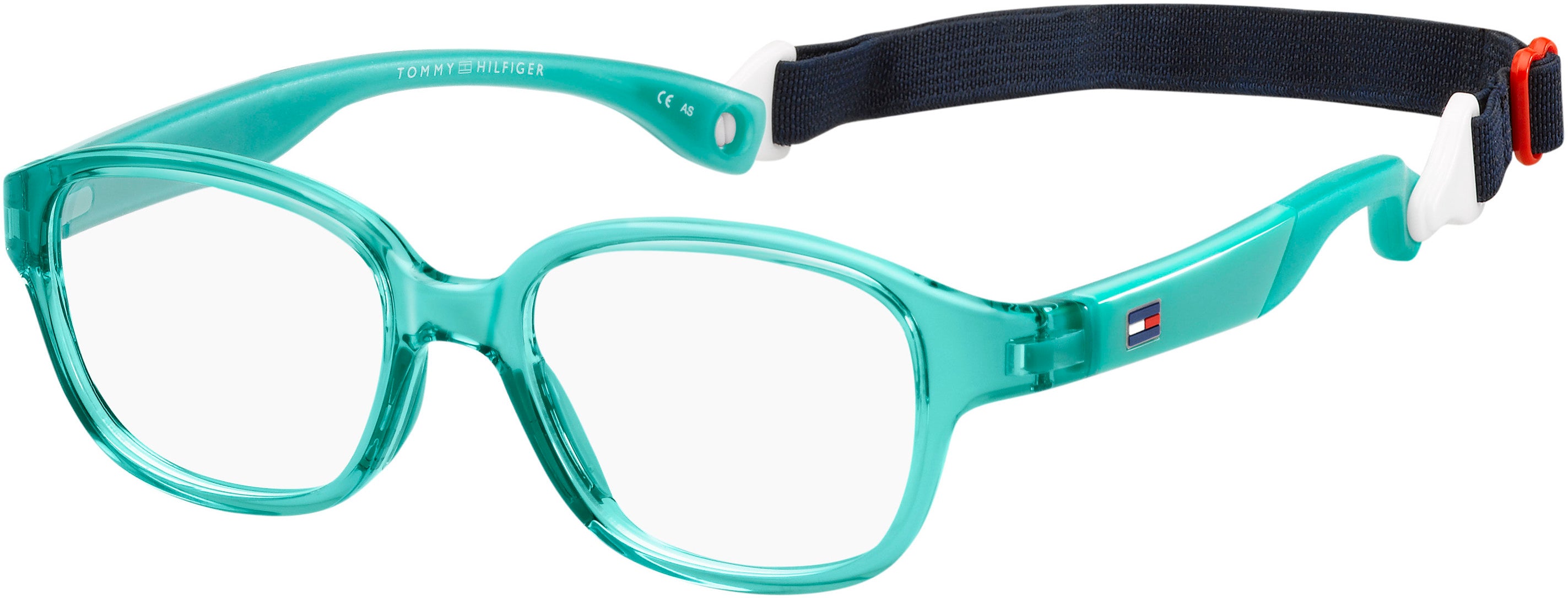 Tommy Hilfiger T. Hilfiger 1500 Oval Modified Eyeglasses 05CB-05CB Aqua (00 Demo Lens)
