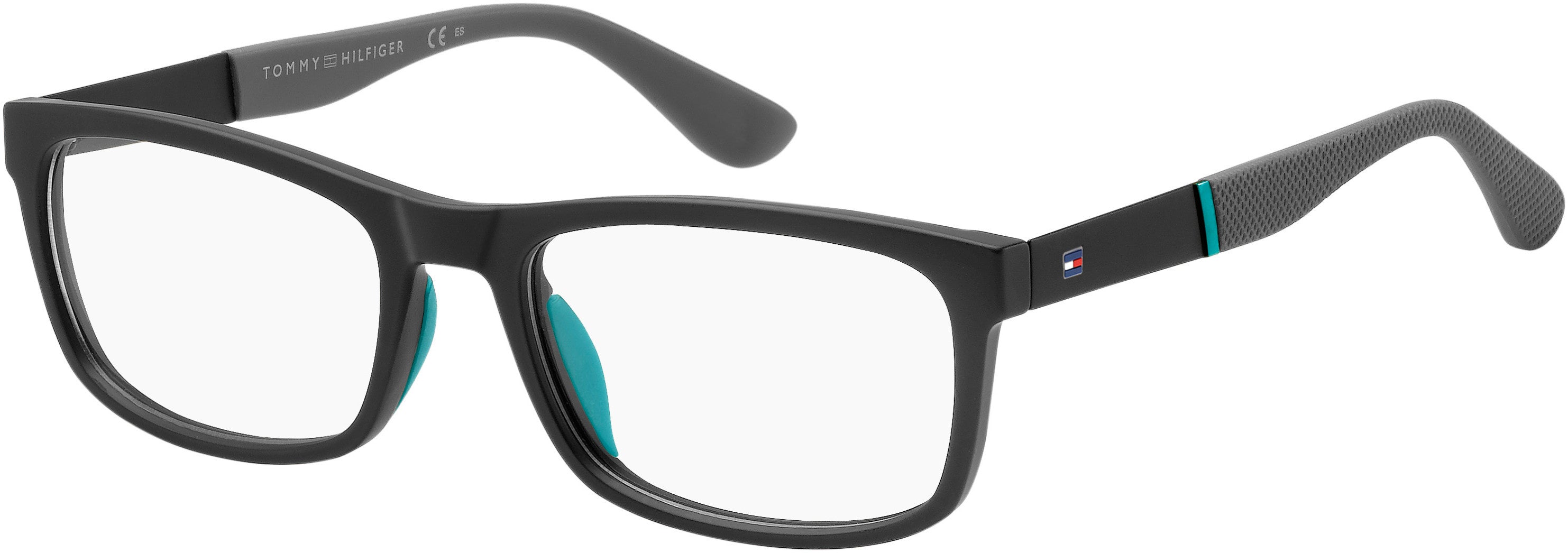 Tommy Hilfiger T. Hilfiger 1522 Rectangular Eyeglasses 0003-0003 Matte Black (00 Demo Lens)