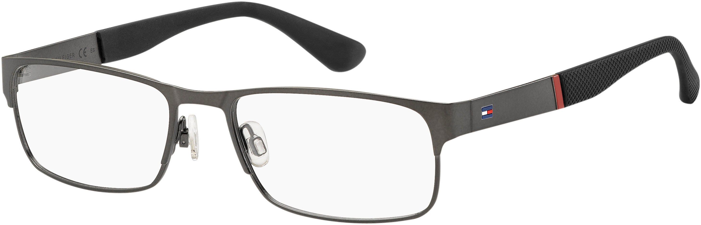 Tommy Hilfiger T. Hilfiger 1523 Rectangular Eyeglasses 0R80-0R80 Semi Matte Dark Ruthenium (00 Demo Lens)