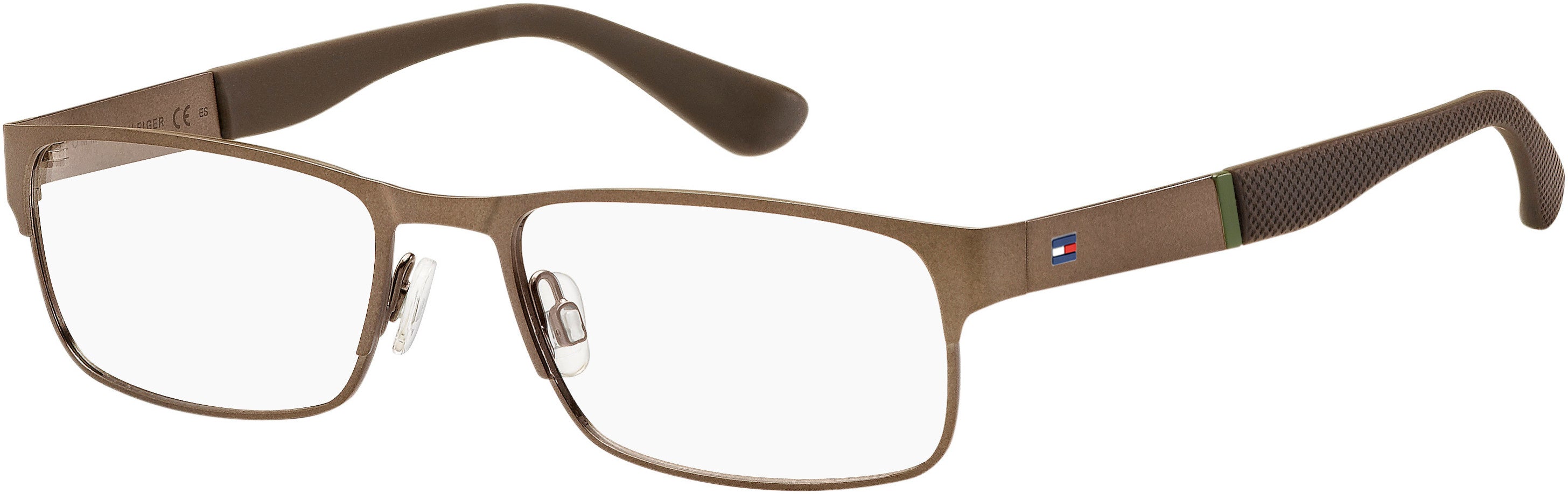 Tommy Hilfiger T. Hilfiger 1523 Rectangular Eyeglasses 0XL7-0XL7 Brown Green (00 Demo Lens)