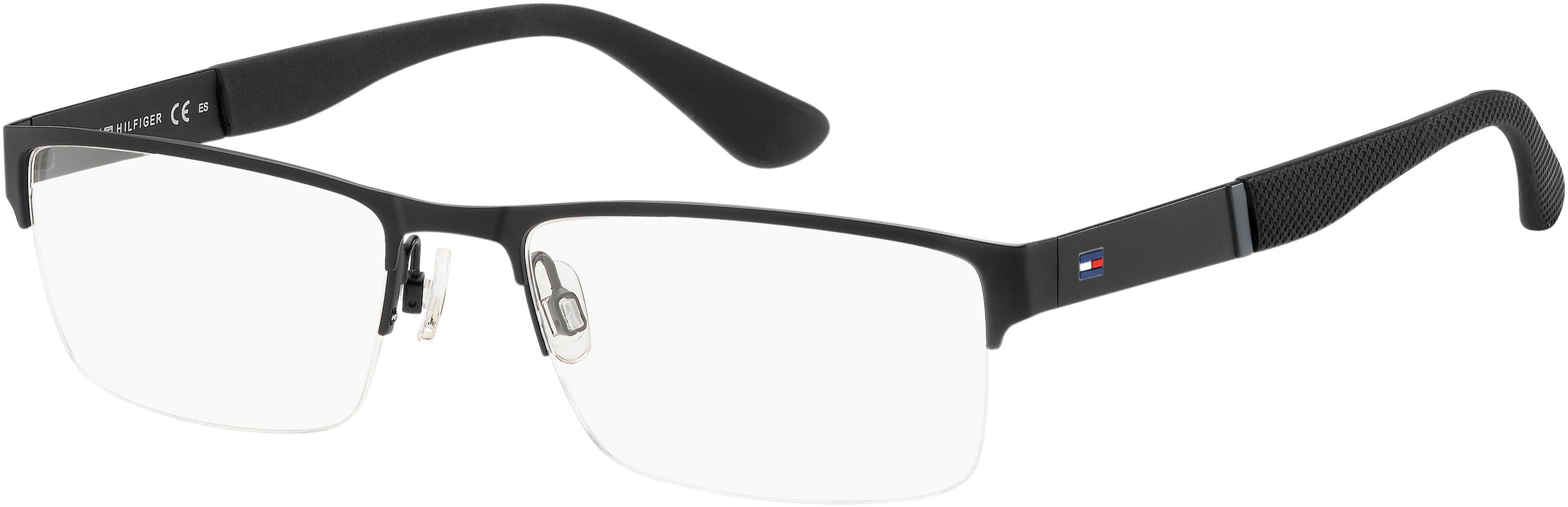 Tommy Hilfiger T. Hilfiger 1524 Rectangular Eyeglasses 0003-0003 Matte Black (00 Demo Lens)