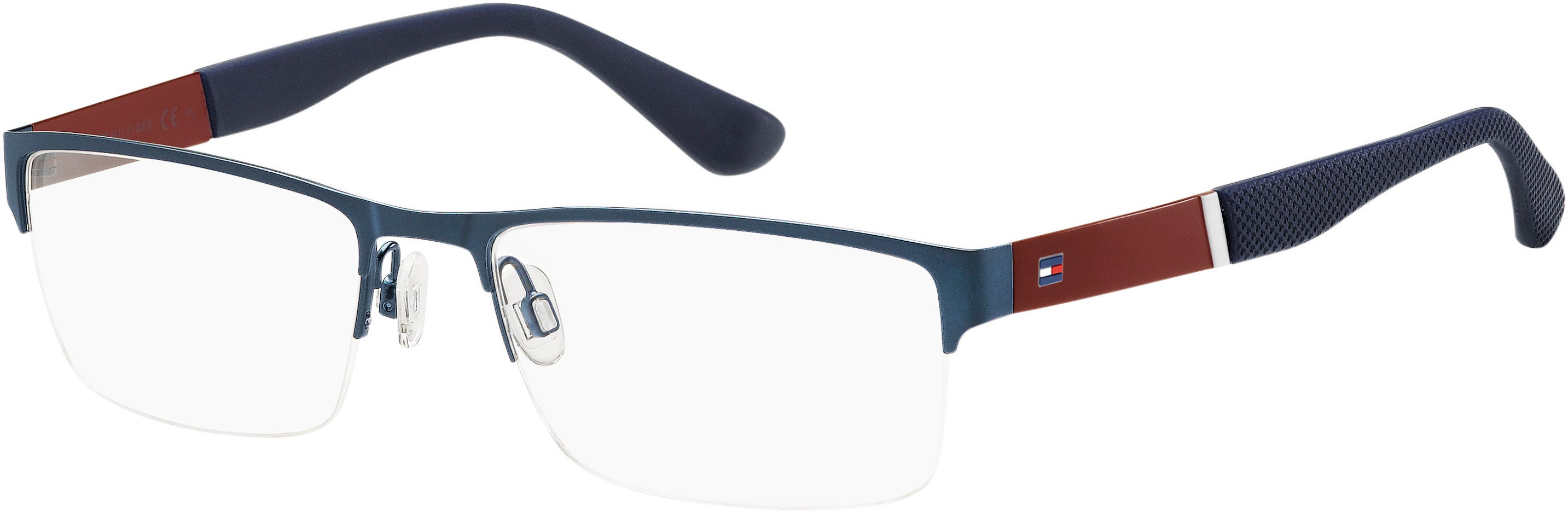 Tommy Hilfiger T. Hilfiger 1524 Rectangular Eyeglasses 0PJP-0PJP Blue (00 Demo Lens)
