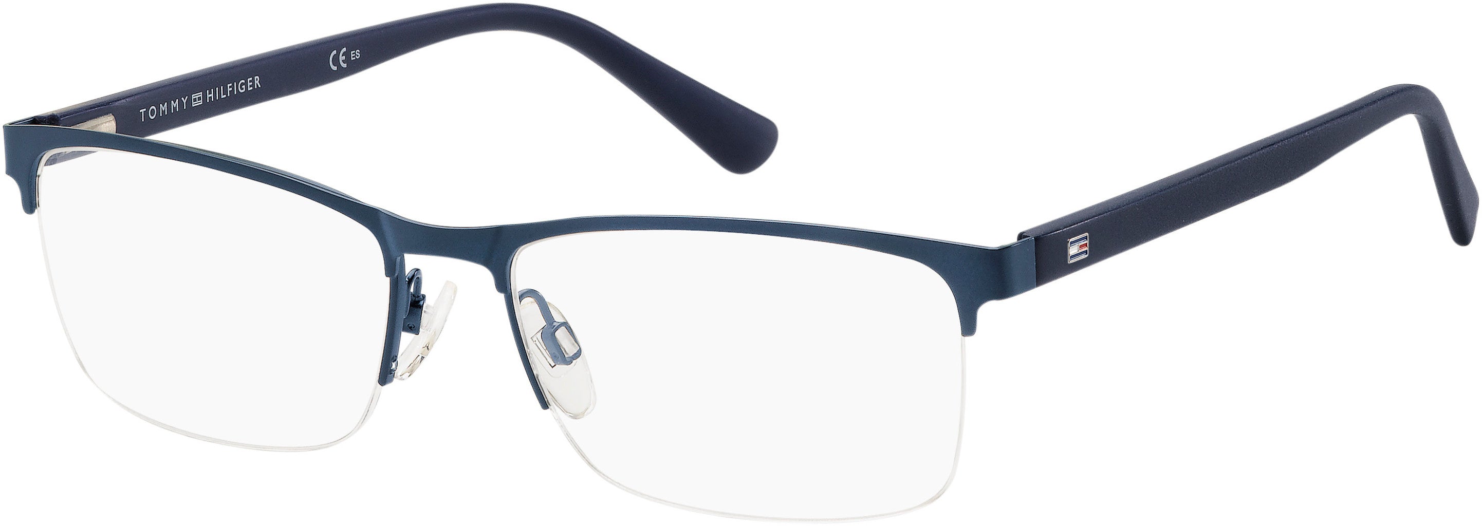Tommy Hilfiger T. Hilfiger 1528 Rectangular Eyeglasses 0PJP-0PJP Blue (00 Demo Lens)