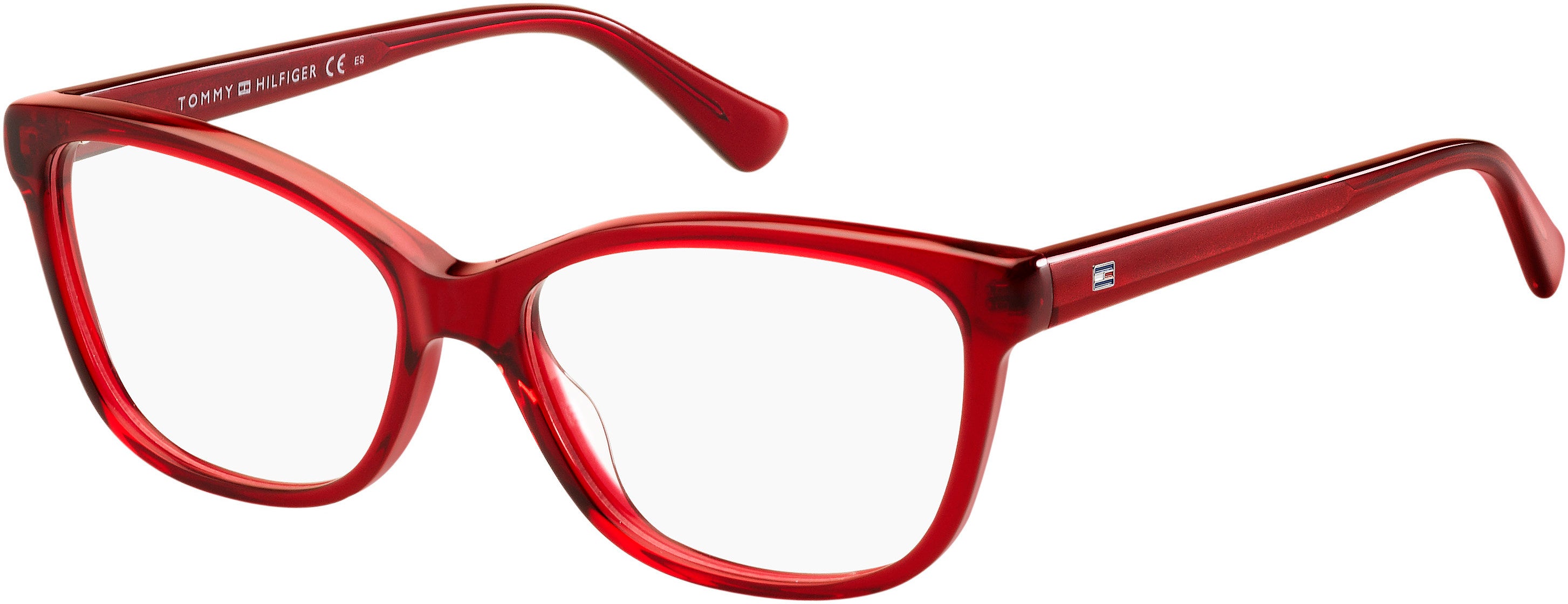 Tommy Hilfiger T. Hilfiger 1531 Rectangular Eyeglasses 0C9A-0C9A Red (00 Demo Lens)