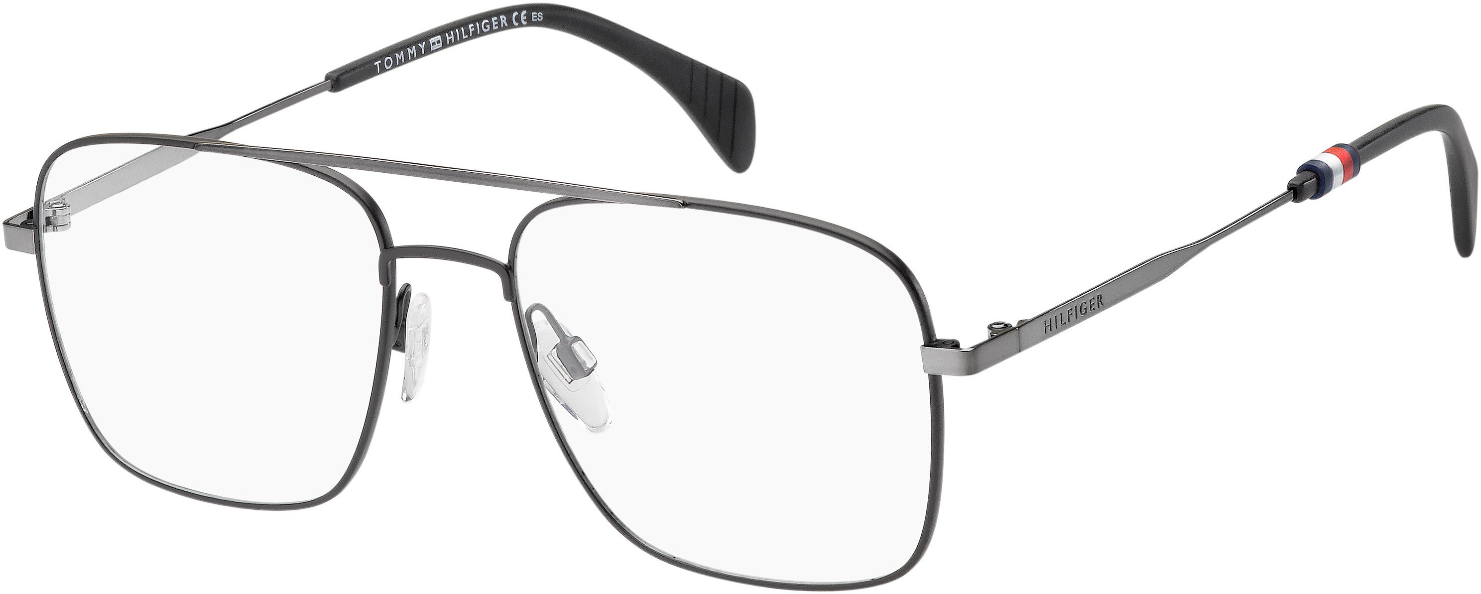 Tommy Hilfiger T. Hilfiger 1537 Square Eyeglasses 0RZZ-0RZZ Matte Black Dark Ruthenium (00 Demo Lens)