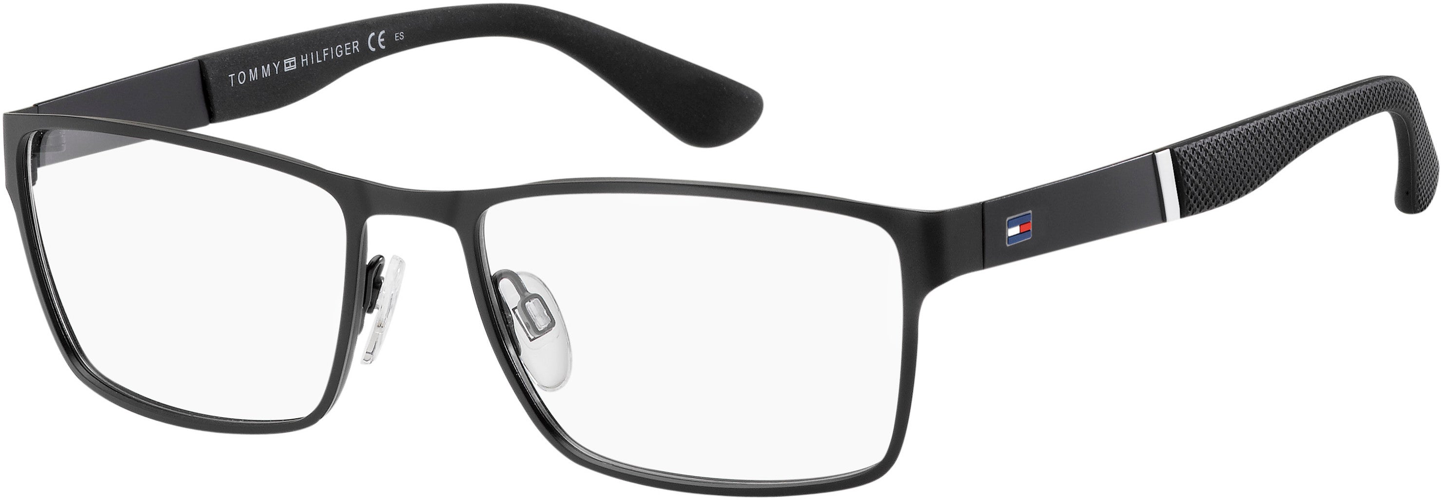 Tommy Hilfiger T. Hilfiger 1543 Rectangular Eyeglasses 0003-0003 Matte Black (00 Demo Lens)