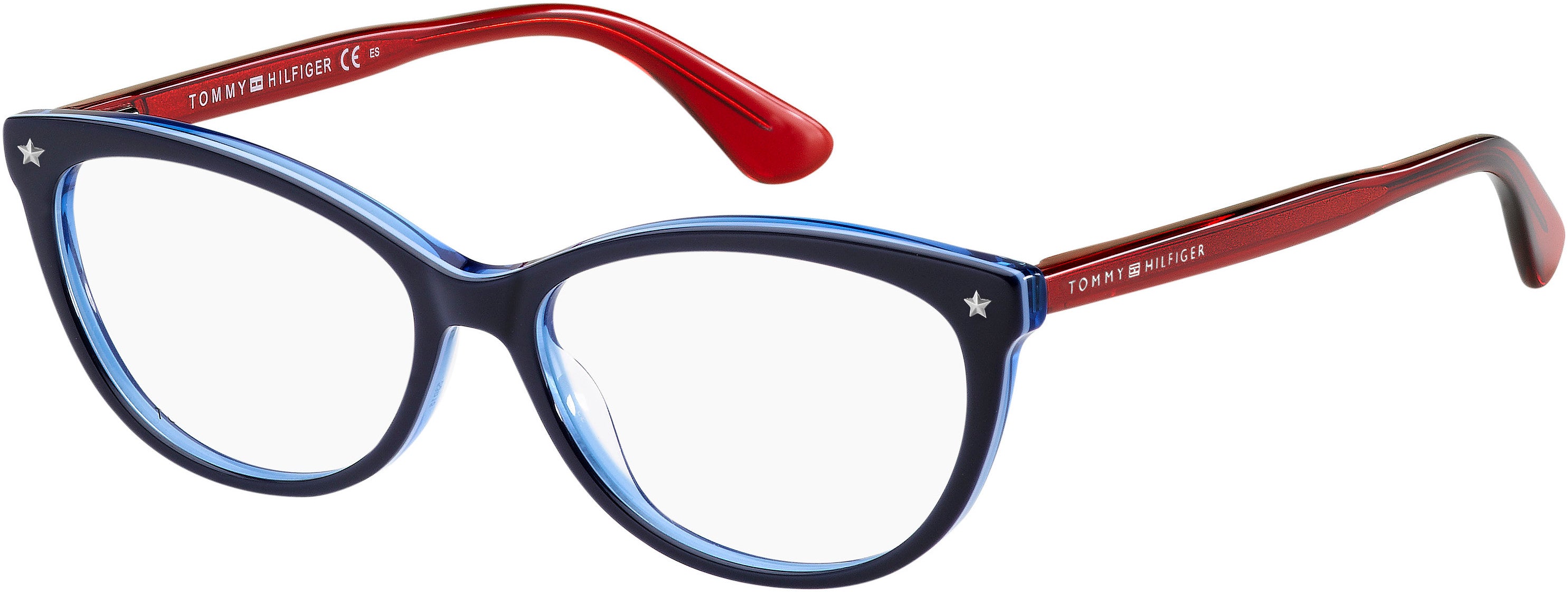 Tommy Hilfiger T. Hilfiger 1553 Cat Eye/butterfly Eyeglasses 0OTG-0OTG Multi-cBlue (00 Demo Lens)