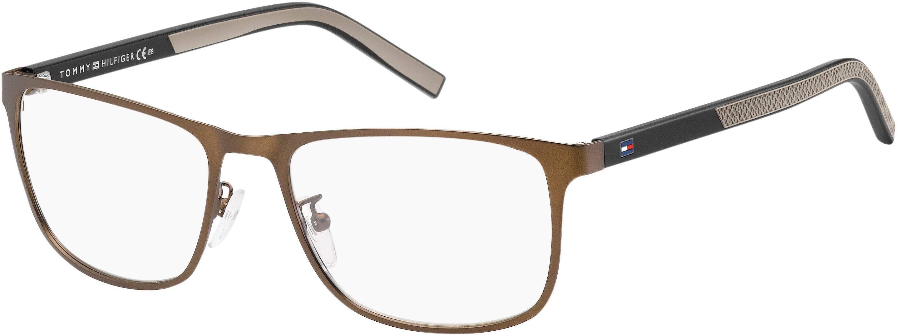 Tommy Hilfiger T. Hilfiger 1576/F Rectangular Eyeglasses 04IN-04IN Matte Brown (00 Demo Lens)