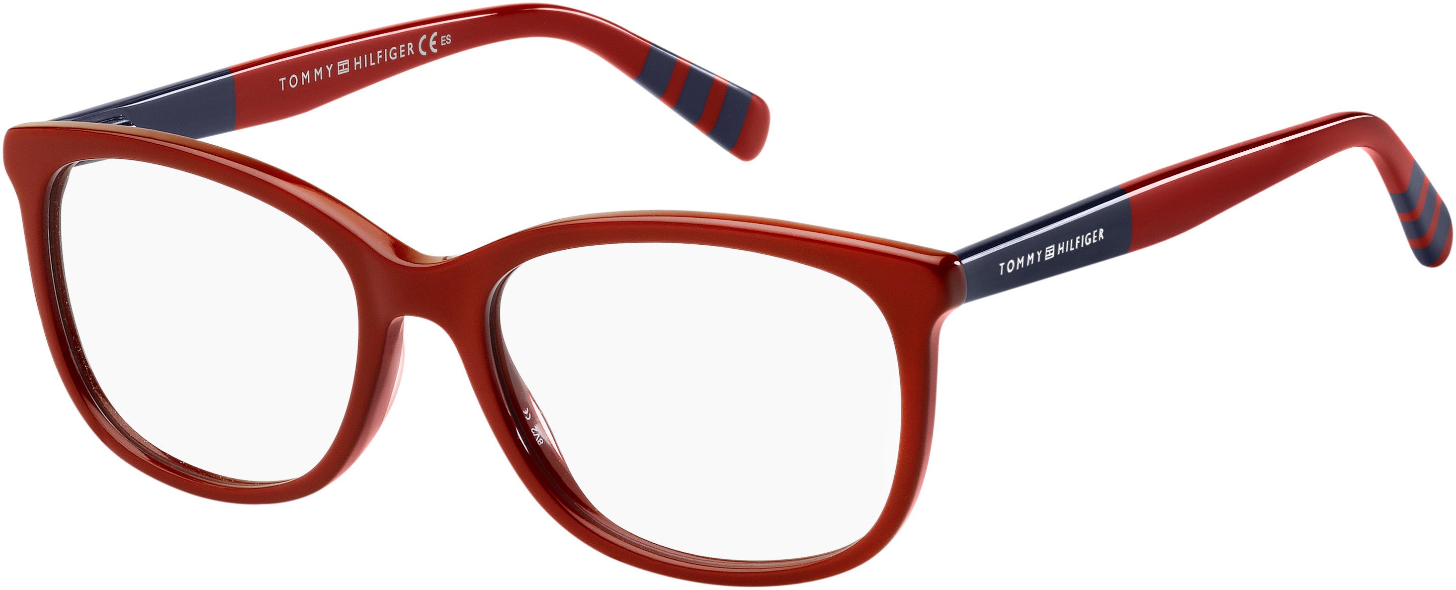 Tommy Hilfiger T. Hilfiger 1588 Rectangular Eyeglasses 0C9A-0C9A Red (00 Demo Lens)
