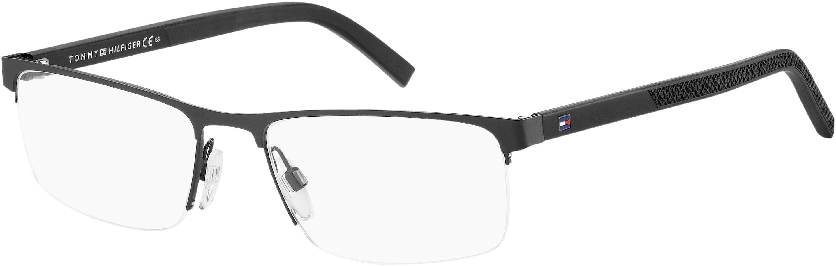 Tommy Hilfiger T. Hilfiger 1594 Rectangular Eyeglasses 0R80-0R80 Semi Matte Dark Ruthenium (00 Demo Lens)