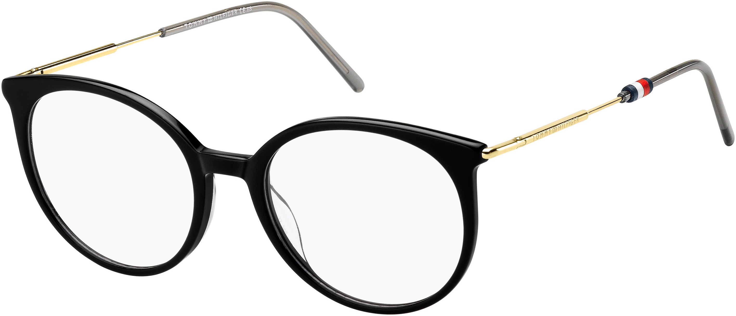Tommy Hilfiger T. Hilfiger 1630 Cat Eye/butterfly Eyeglasses 0807-0807 Black (00 Demo Lens)