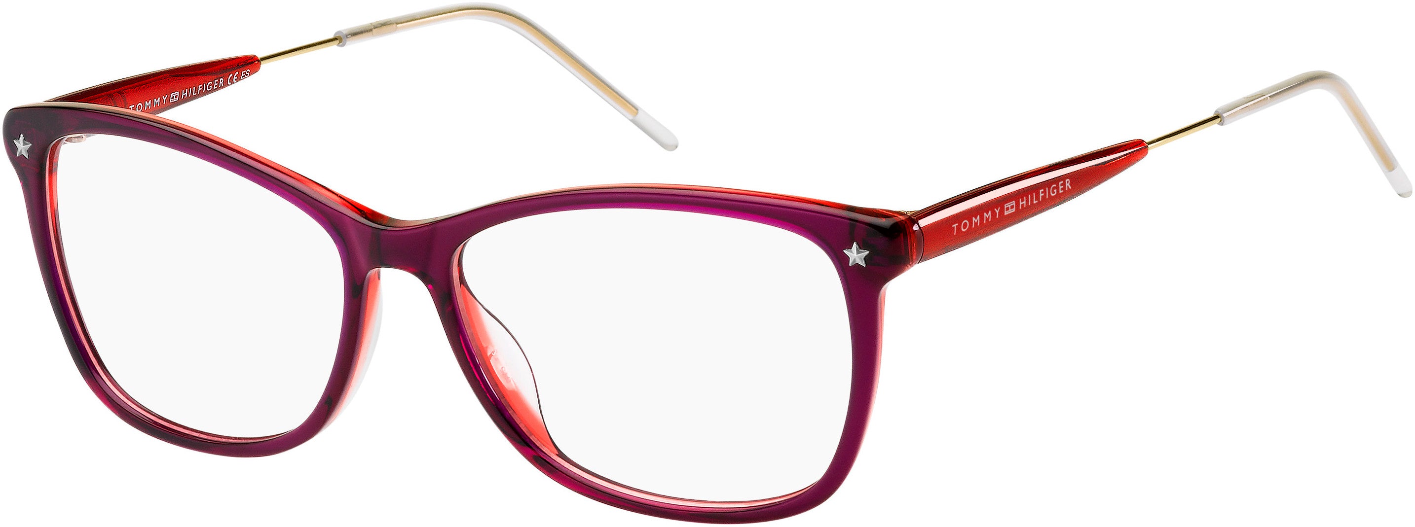 Tommy Hilfiger T. Hilfiger 1633 Rectangular Eyeglasses 0OYA-0OYA Red Fuchsia (00 Demo Lens)