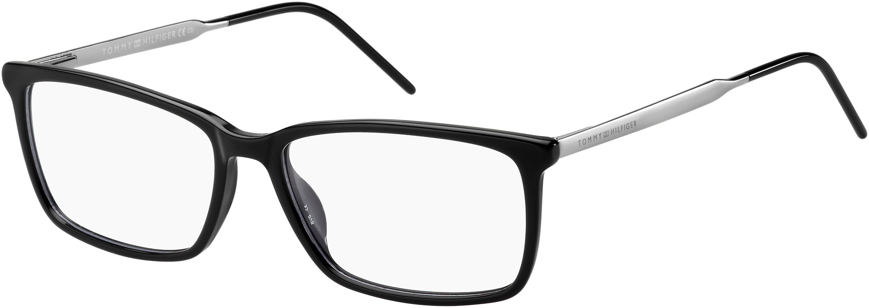 Tommy Hilfiger T. Hilfiger 1641 Rectangular Eyeglasses 0807-0807 Black (00 Demo Lens)