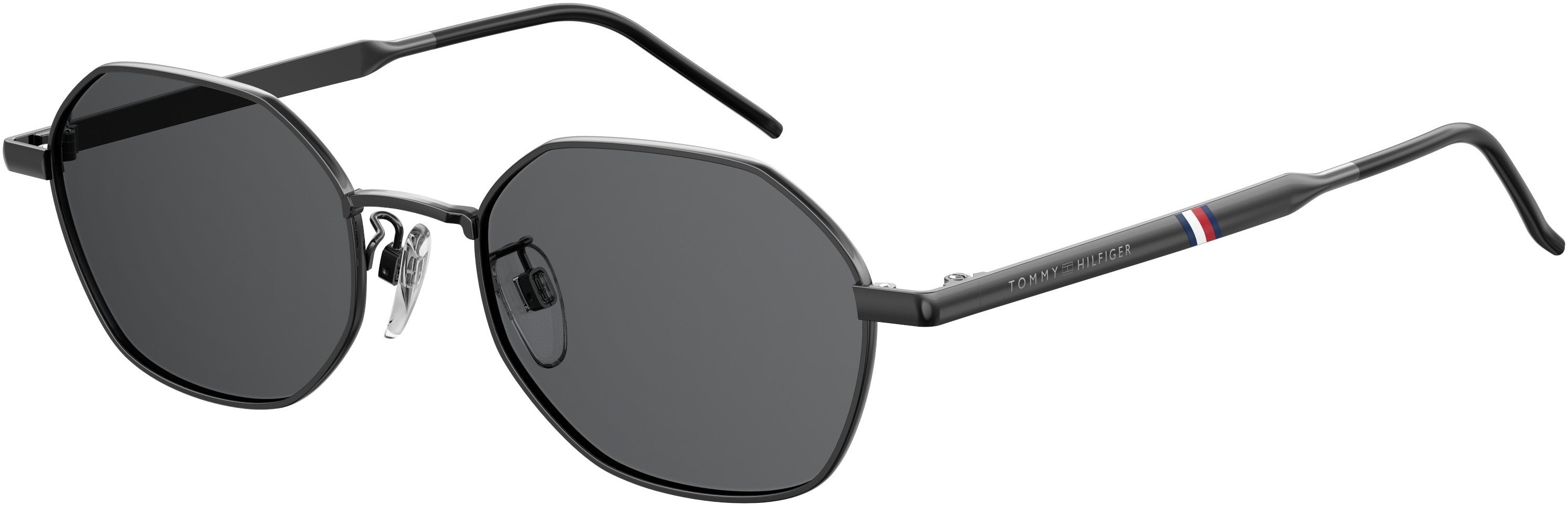 Tommy Hilfiger T. Hilfiger 1677/G/S Rectangular Sunglasses 0V81-0V81 Dark Ruthenium Black (IR Gray)